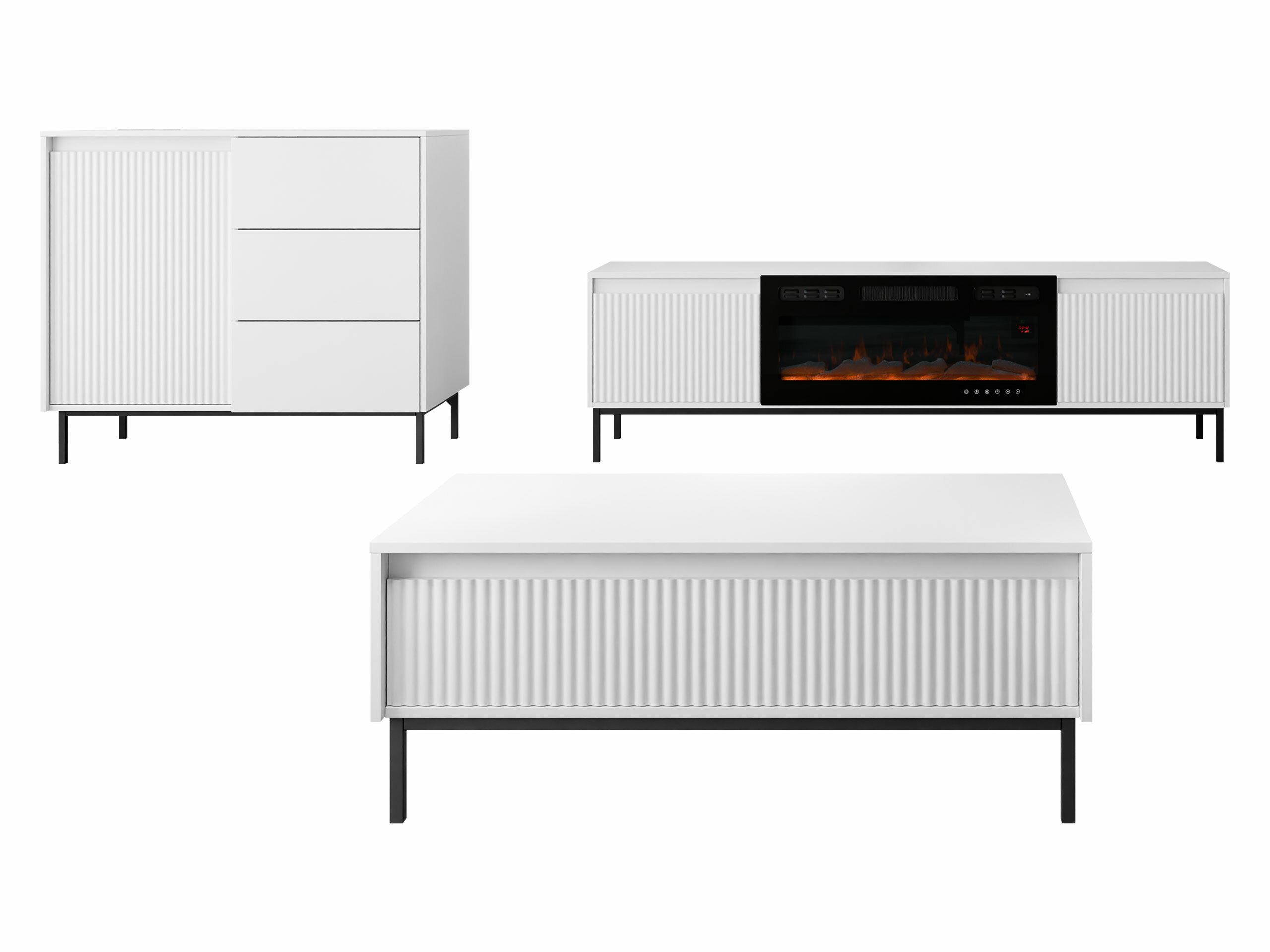 Living room set Comfivo Delruva IV (White)