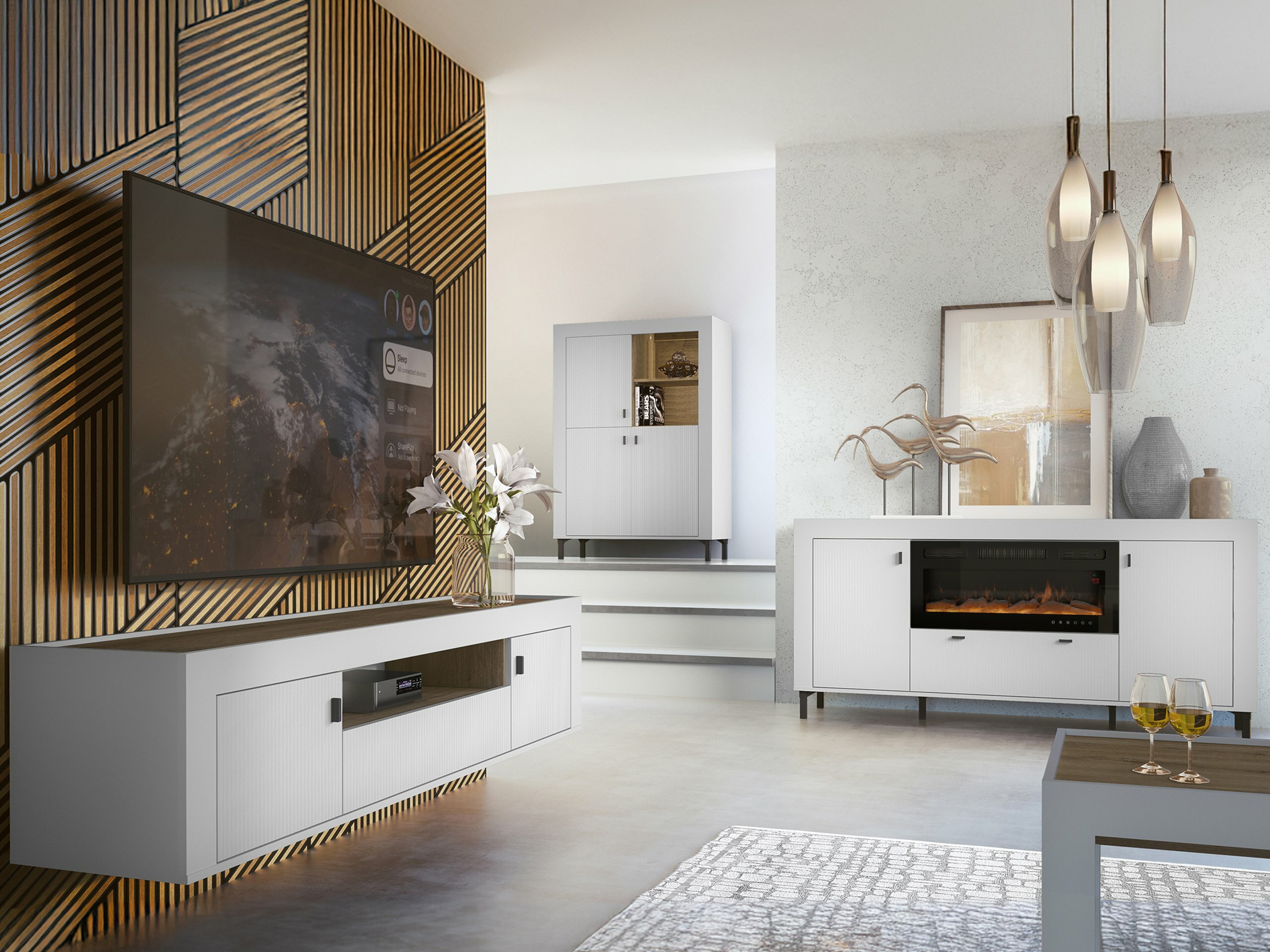 Living room set Mormavu 115 (Matte white)