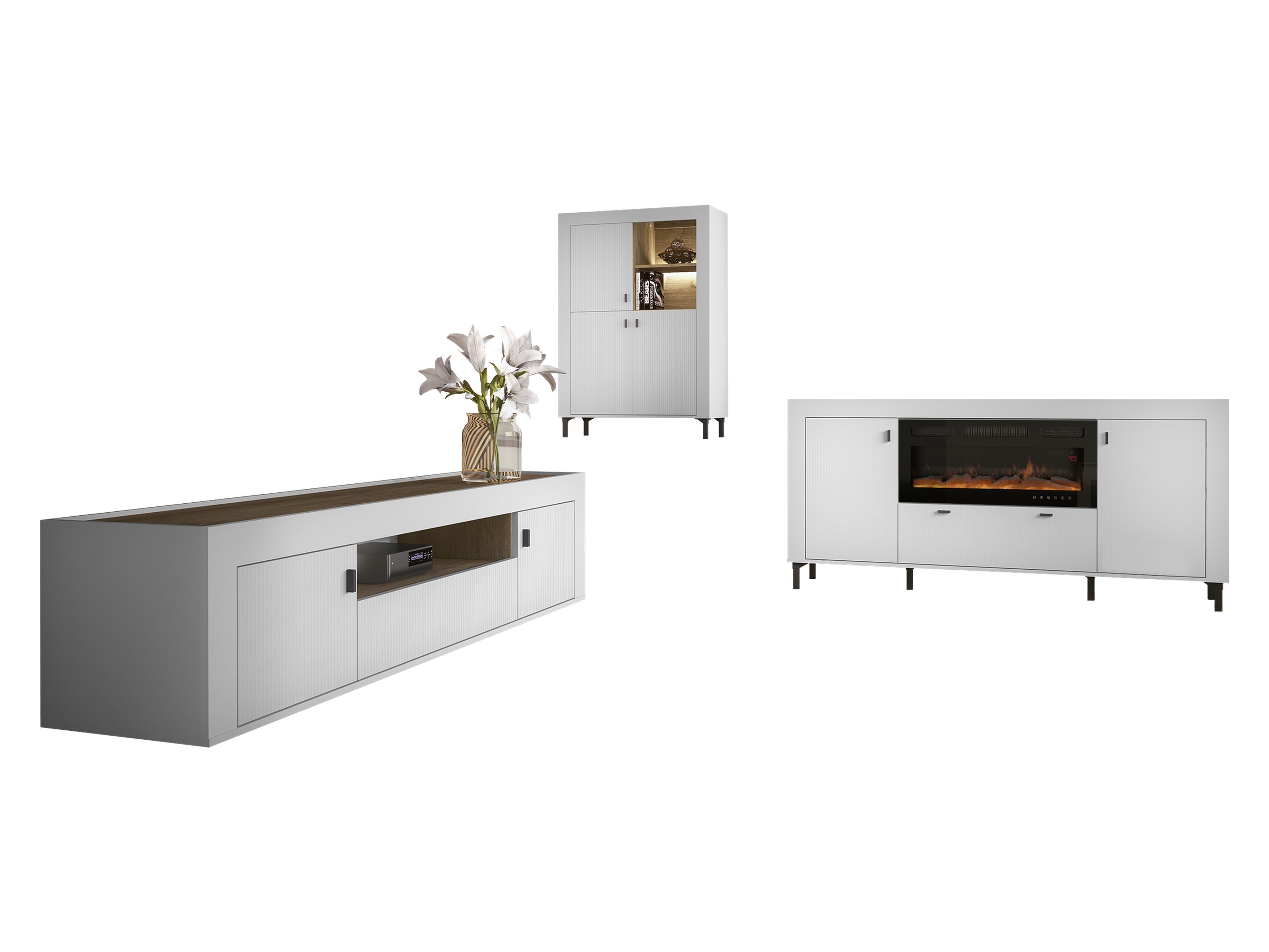 Living room set Mormavu 115 (Matte white)