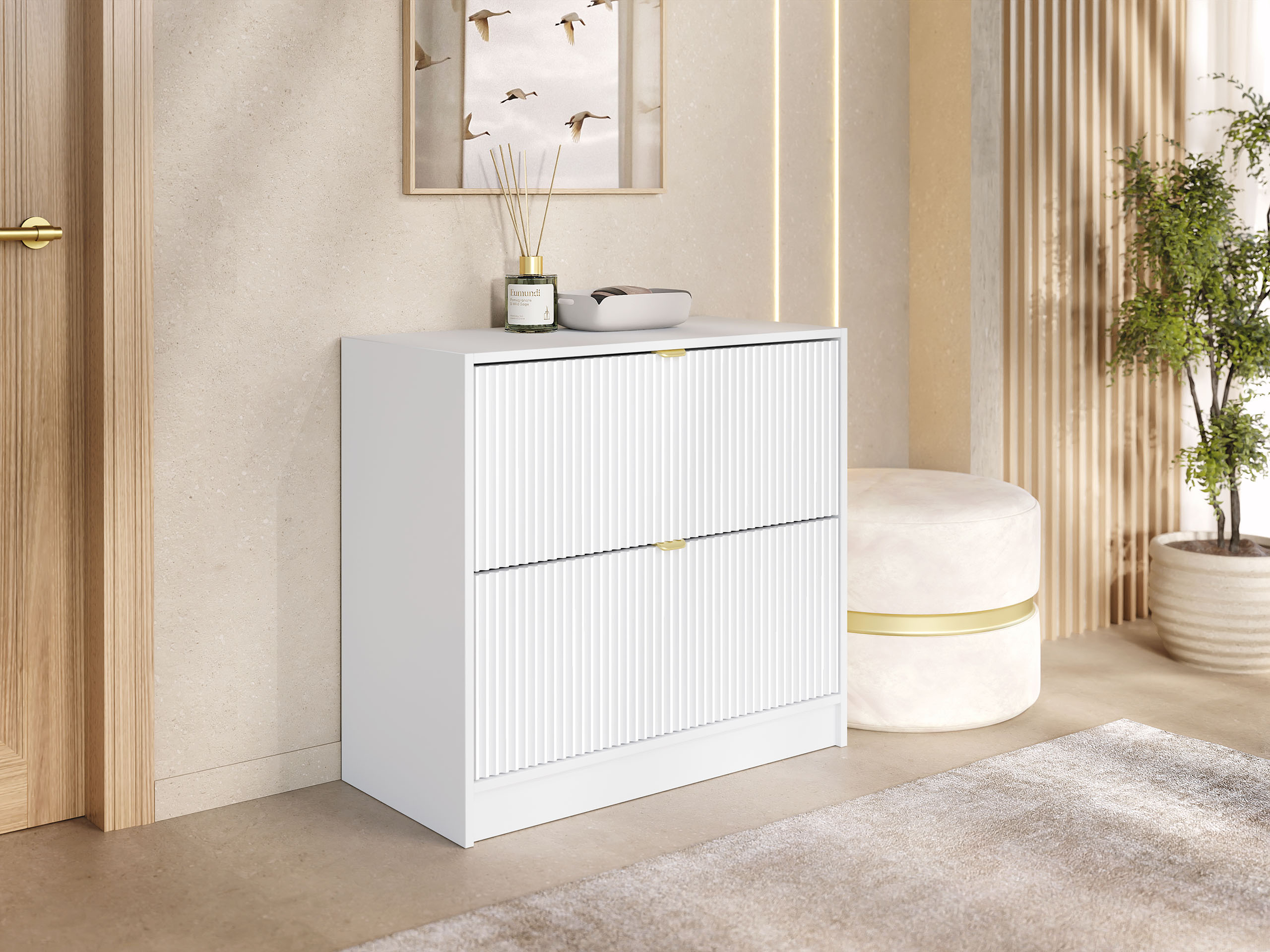 Shoe cabinet Comfivo Larmire 125 (White)
