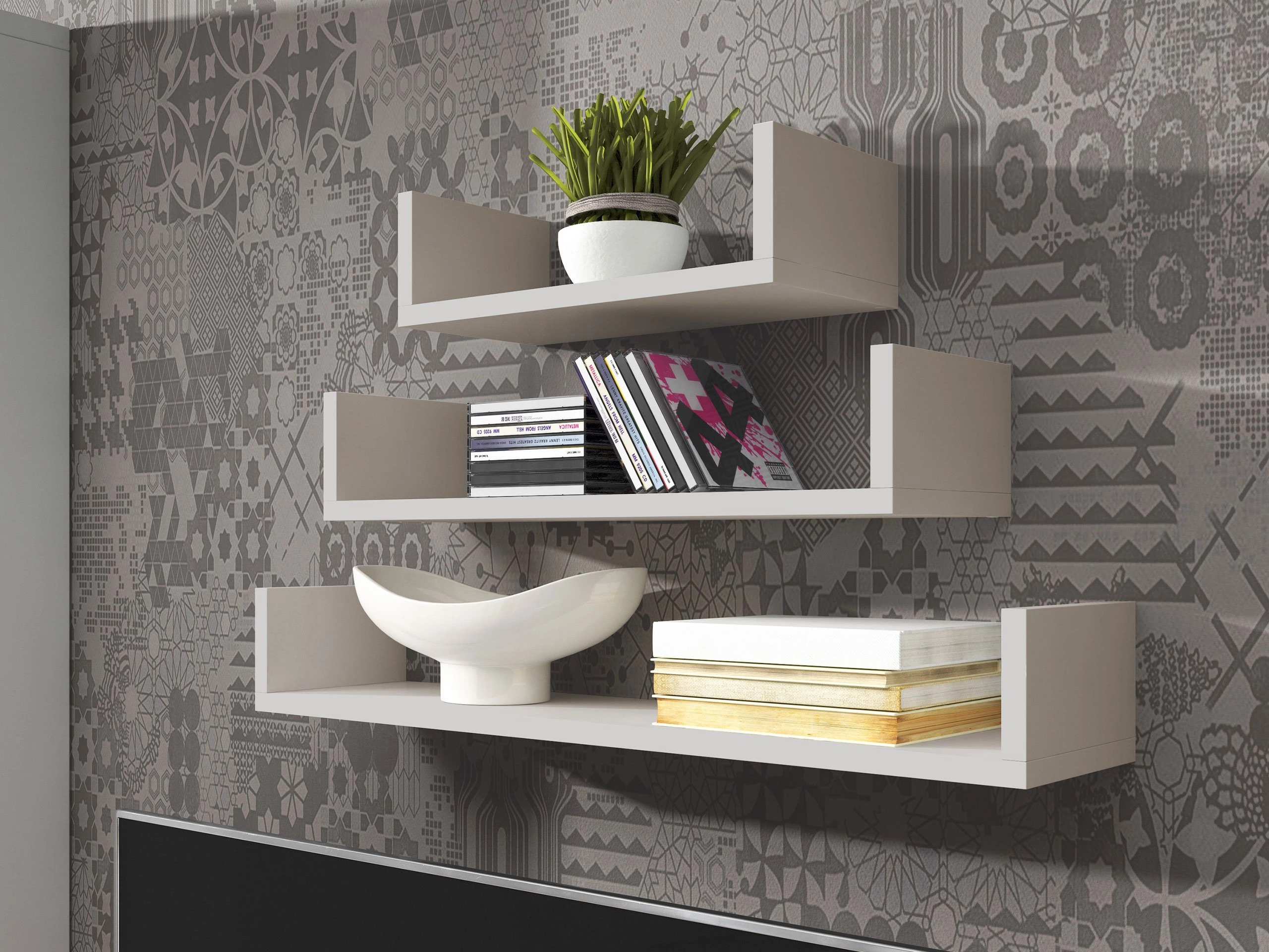 Wall-mounted set of shelves Lexicon (Cashmere)