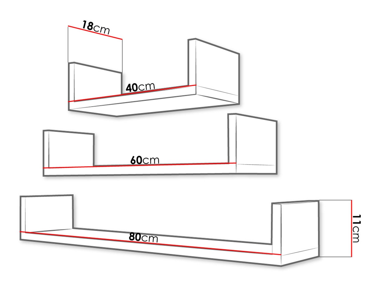 Wall-mounted set of shelves Lexicon (Cashmere)