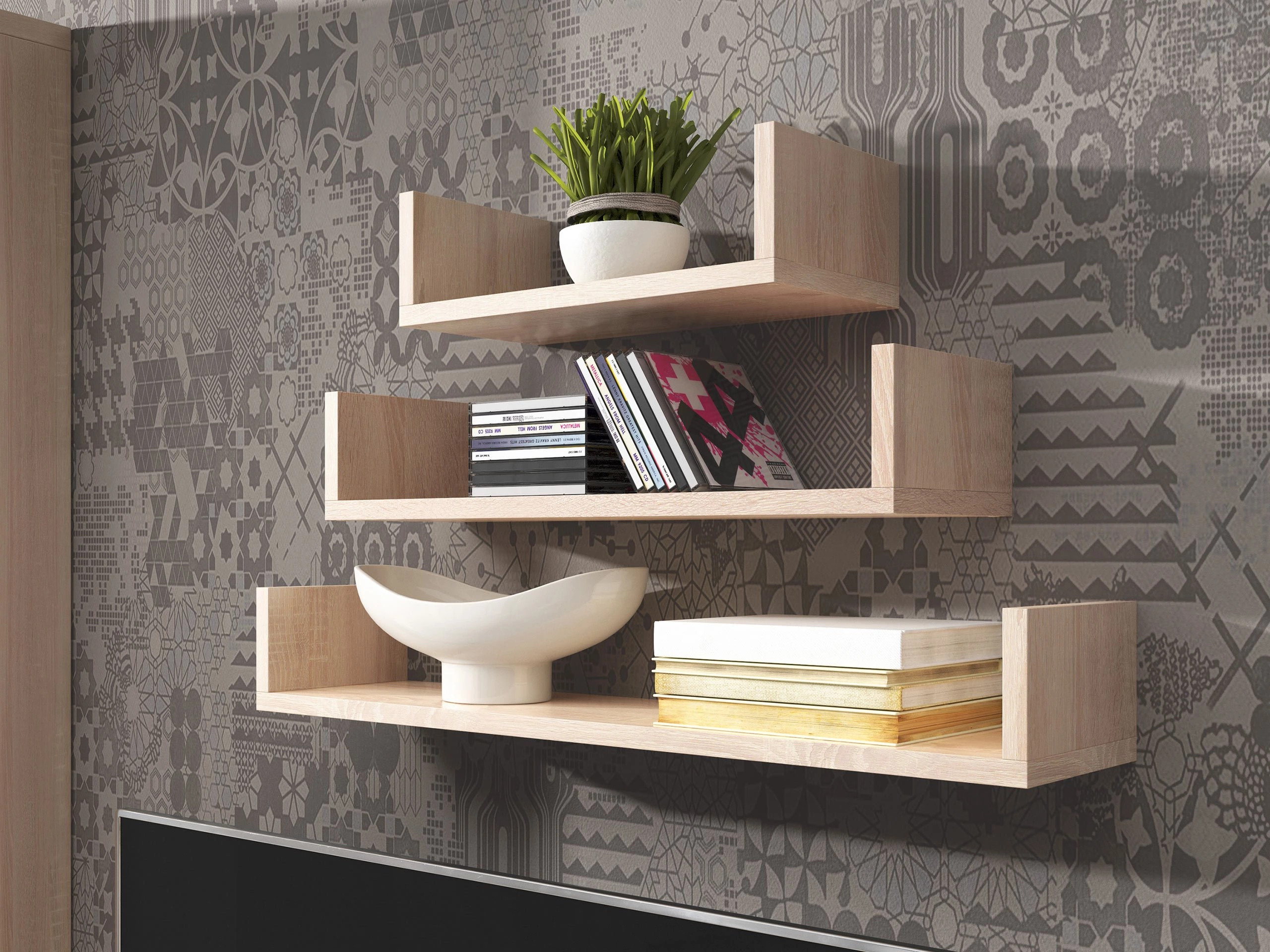 Wall-mounted set of shelves Lexicon (Sonoma oak)