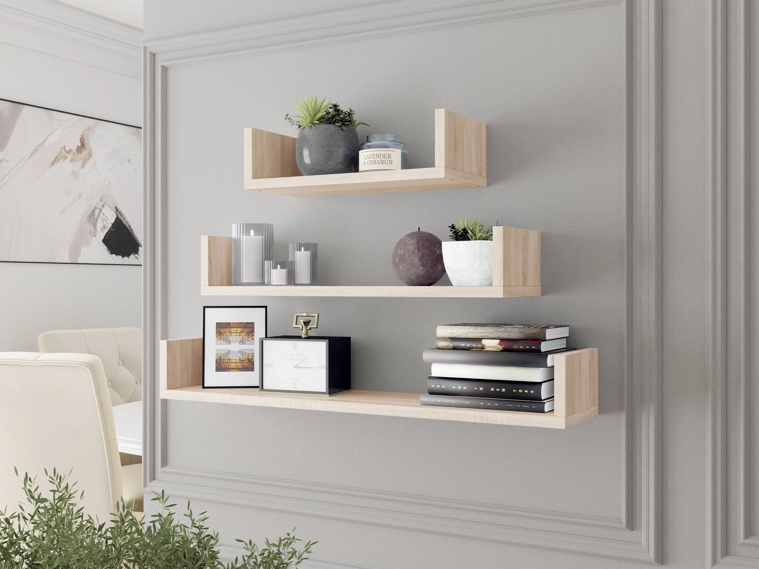 Wall-mounted set of shelves Lexicon (Sonoma oak)