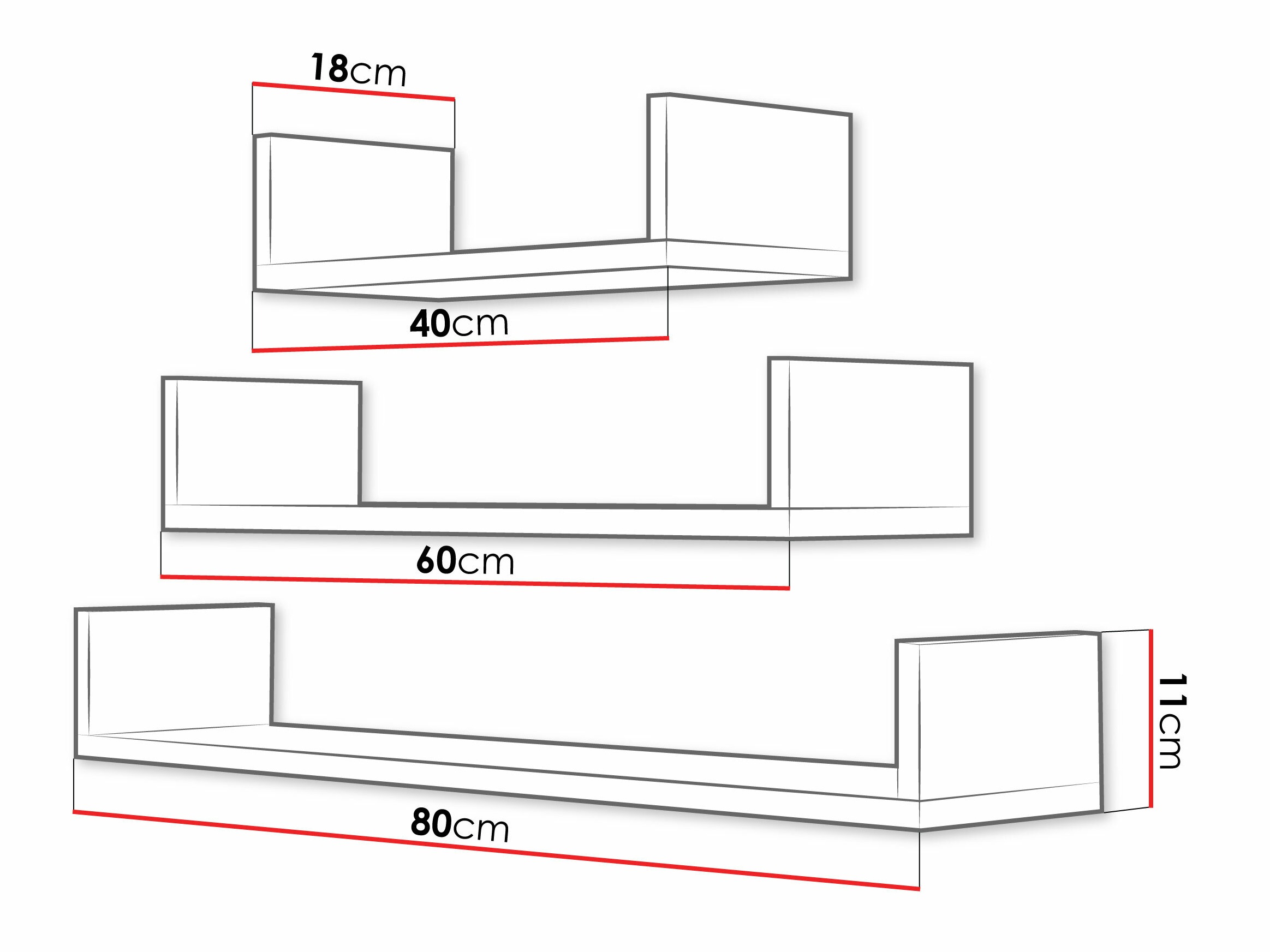 Wall-mounted set of shelves Lexicon (Sonoma oak)