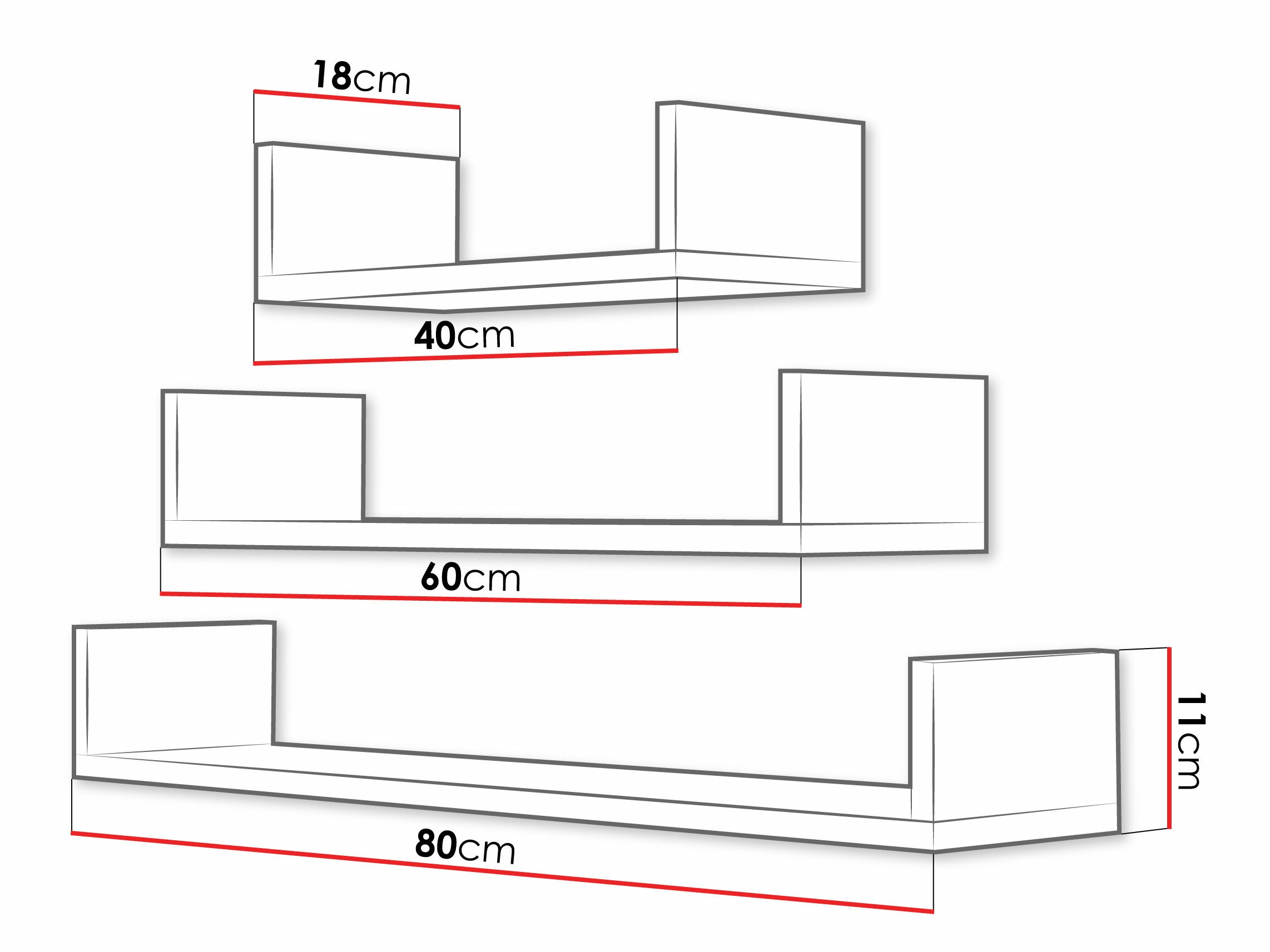Wall-mounted set of shelves Lexicon (White)