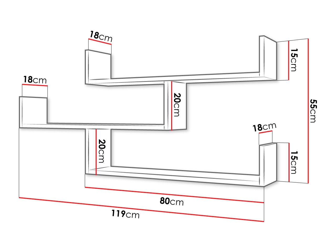 Wall shelf Lexicon I (Cashmere)