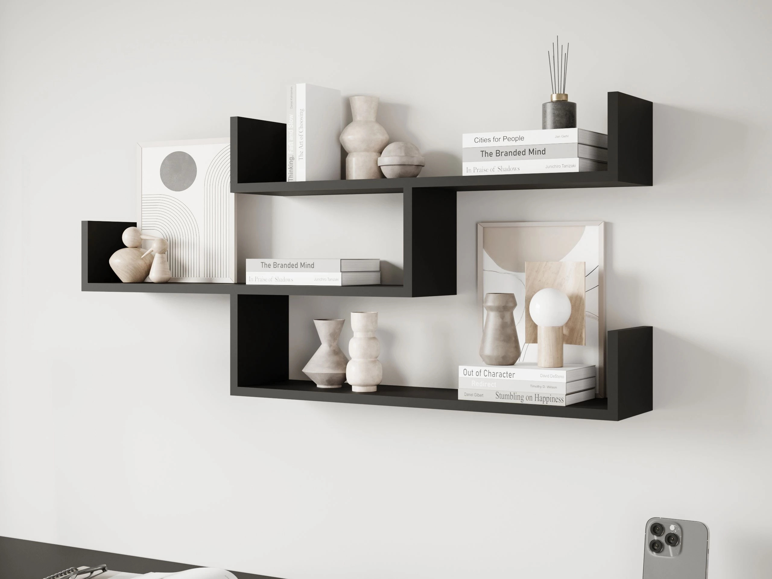 Wall shelf Lexicon I (Graphite)