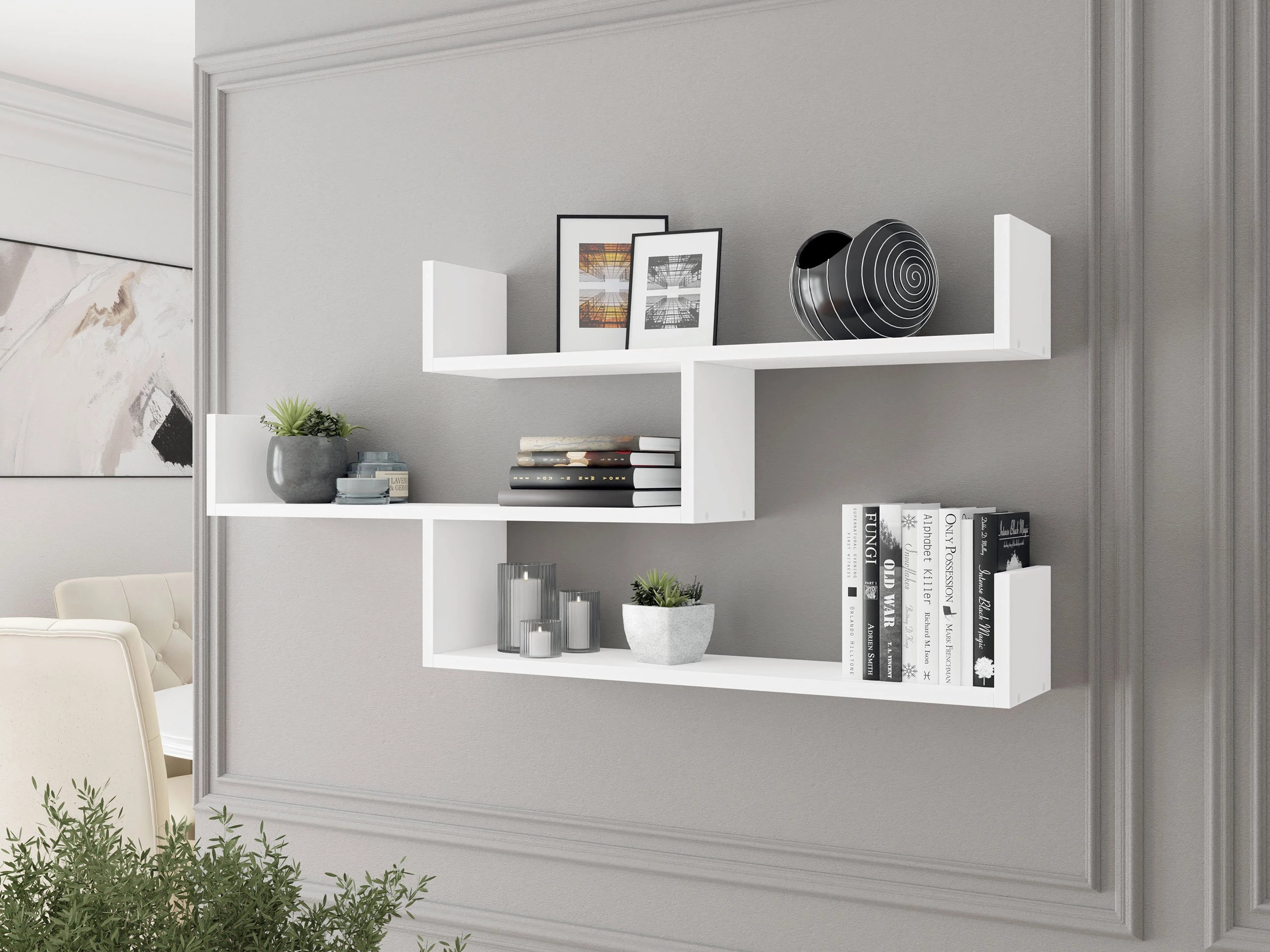 Wall shelf Lexicon I (White)
