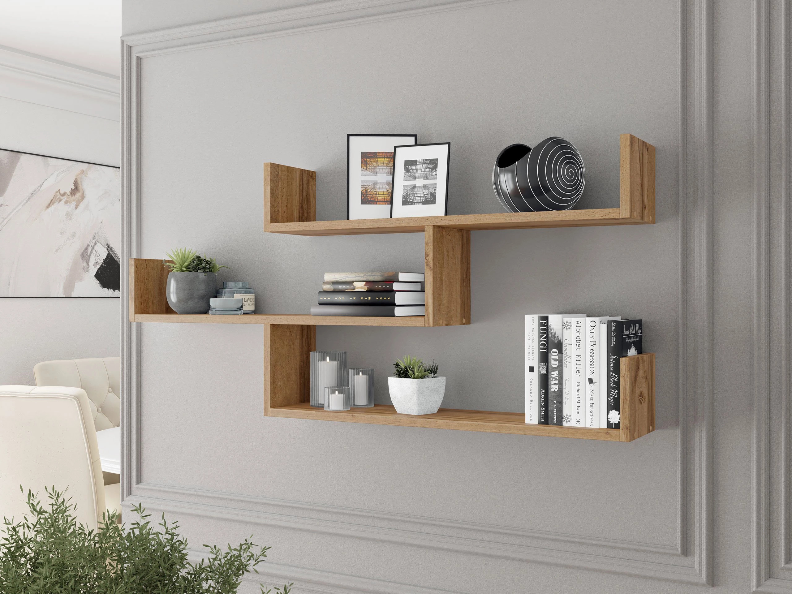 Wall shelf Lexicon I (Wotan Oak)