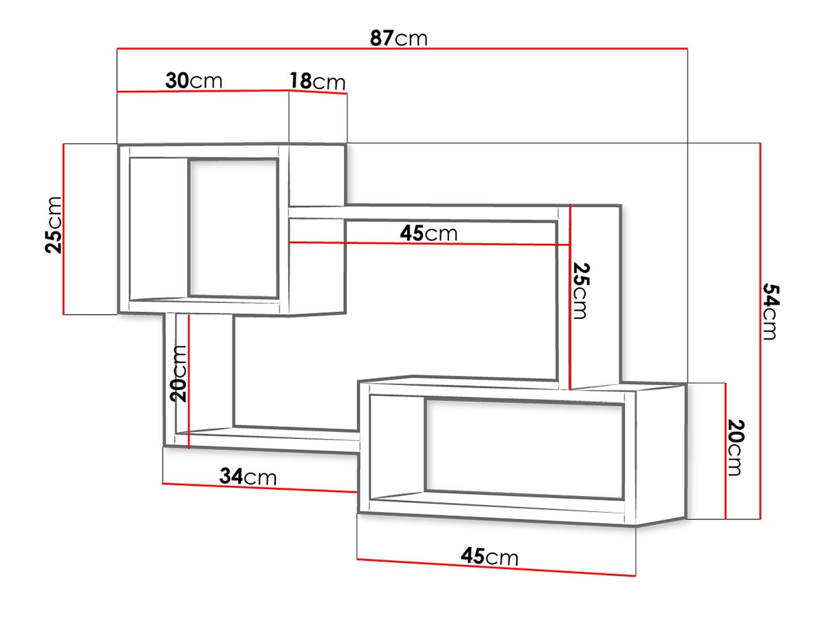 Wall shelf Lexicon II (Cashmere)
