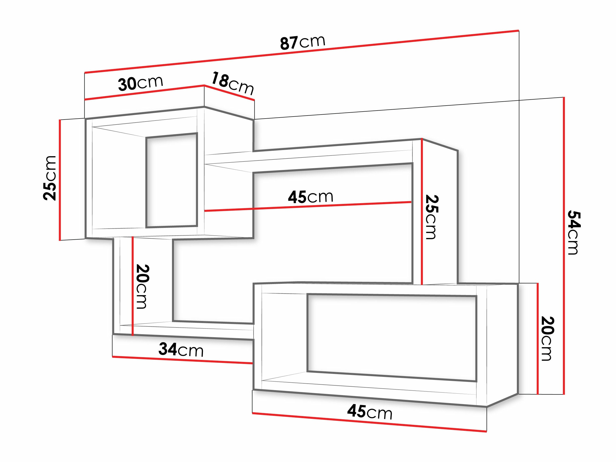 Wall shelf Lexicon II (Graphite)