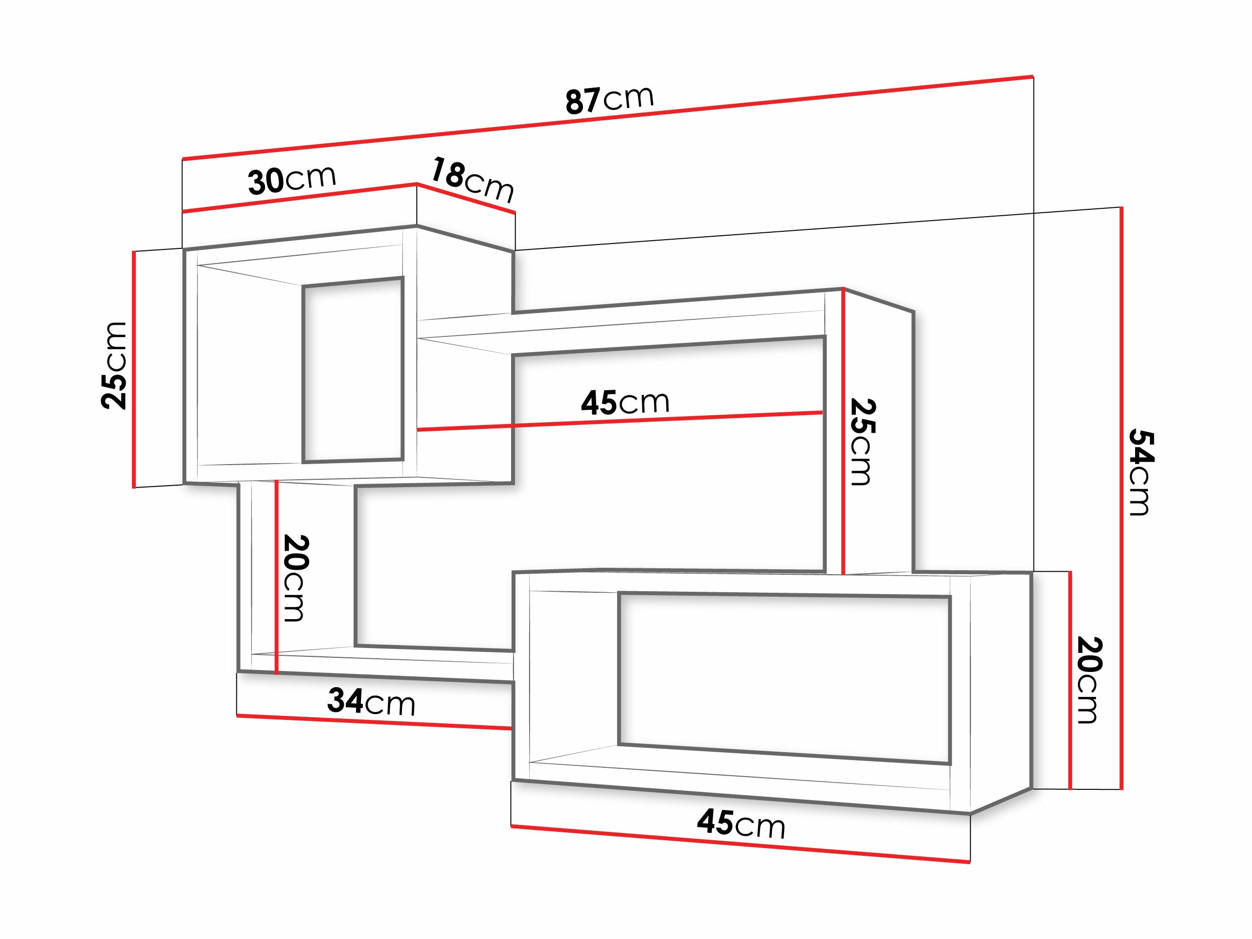 Wall shelf Lexicon II (Sonoma oak + White)