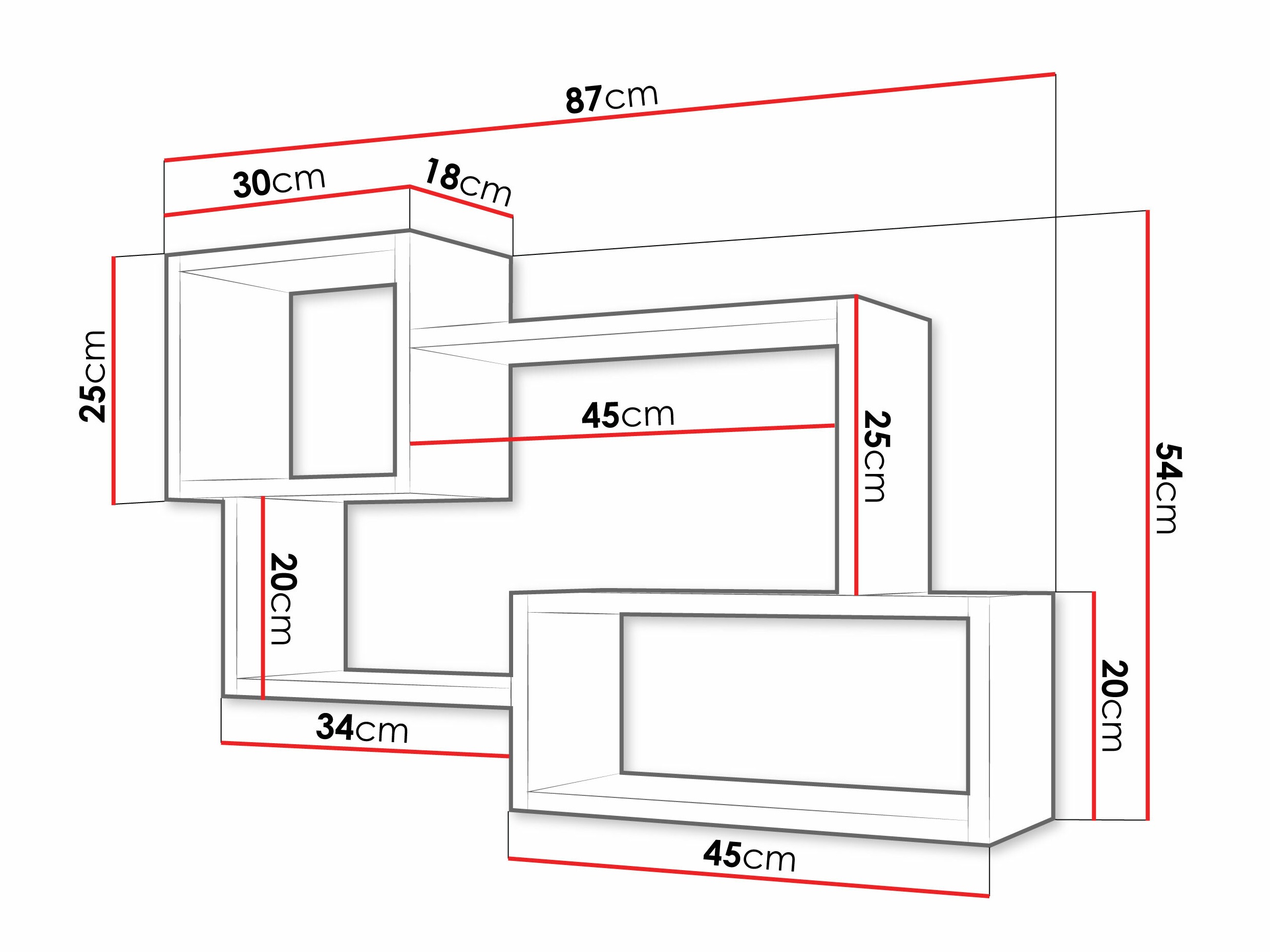 Wall shelf Lexicon II (Wotan Oak + White)