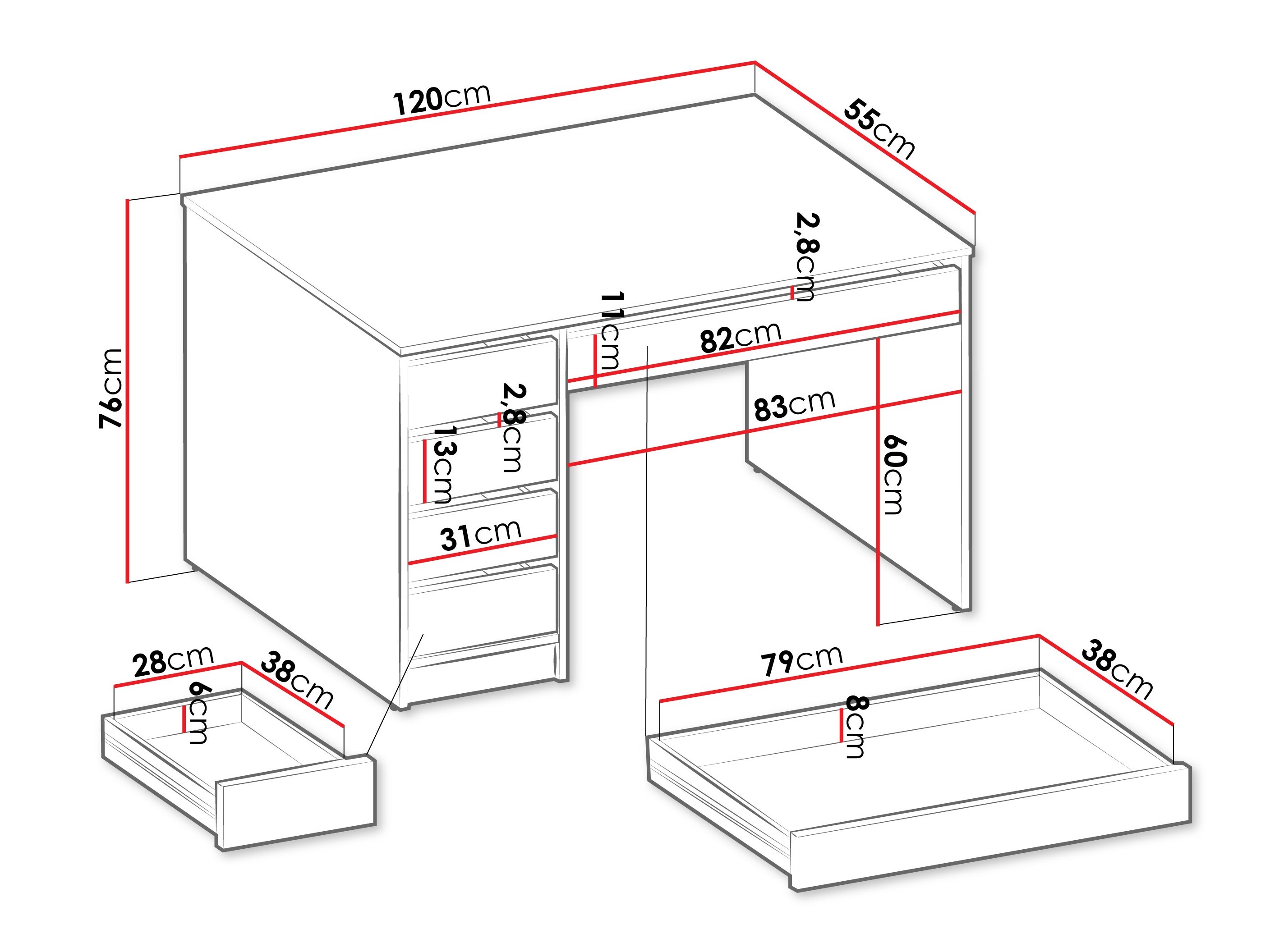 Desk Comfivo Terros I (Oak)