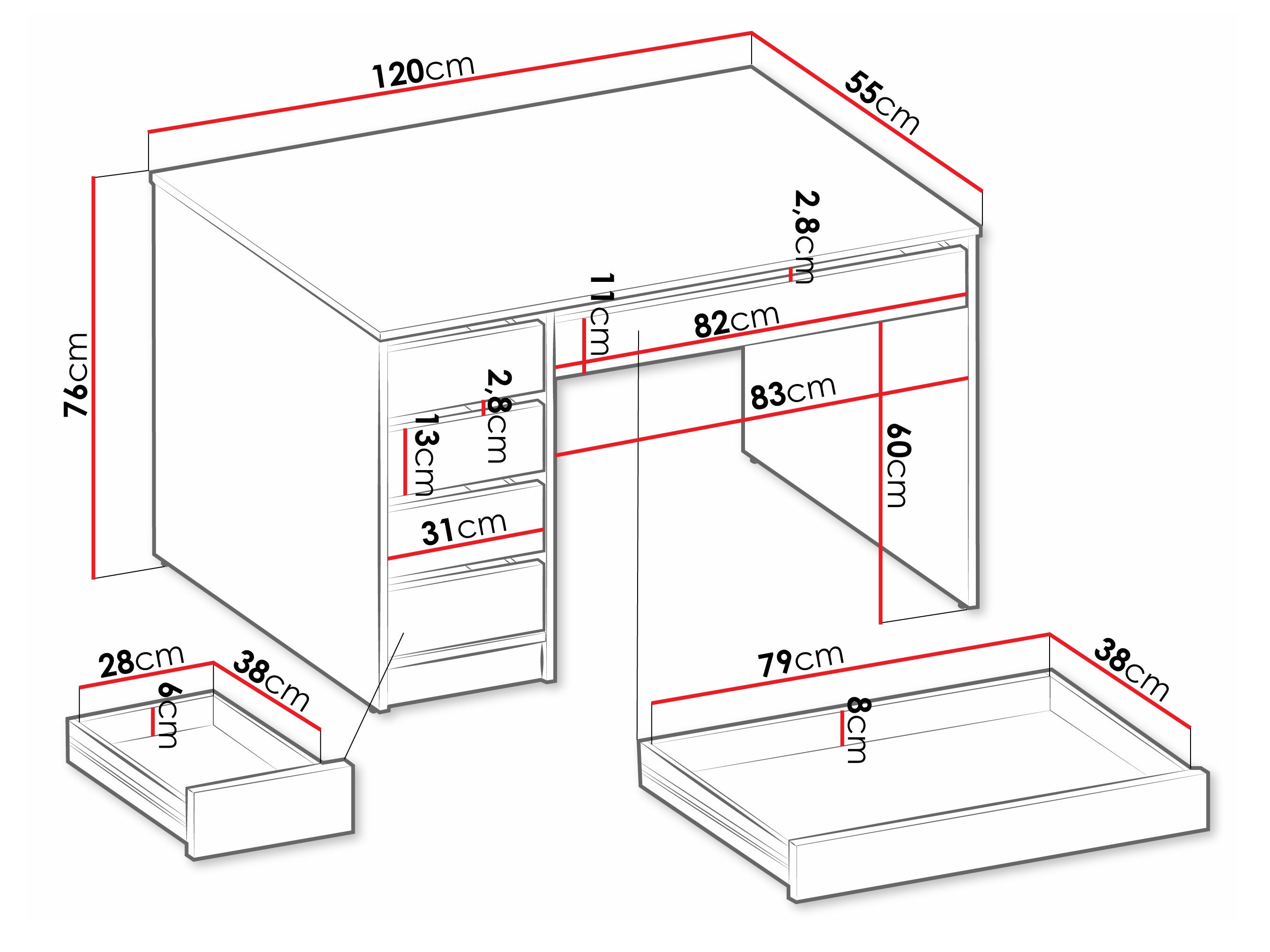 Desk Comfivo Terros I (White)