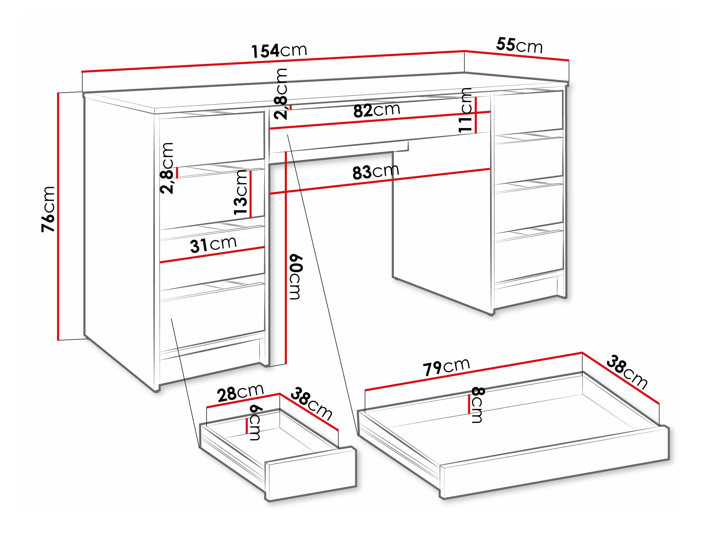 Desk Comfivo Terros II (Anthracite)