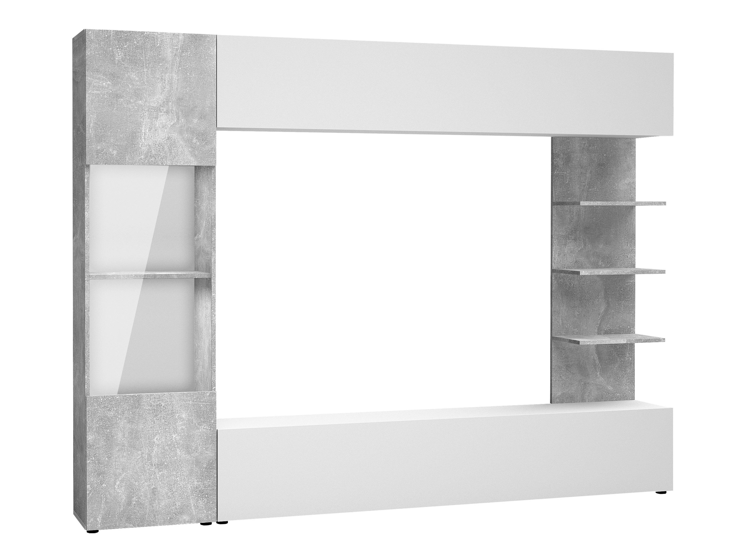 Living room set Comfivo 210 (White + Concrete)