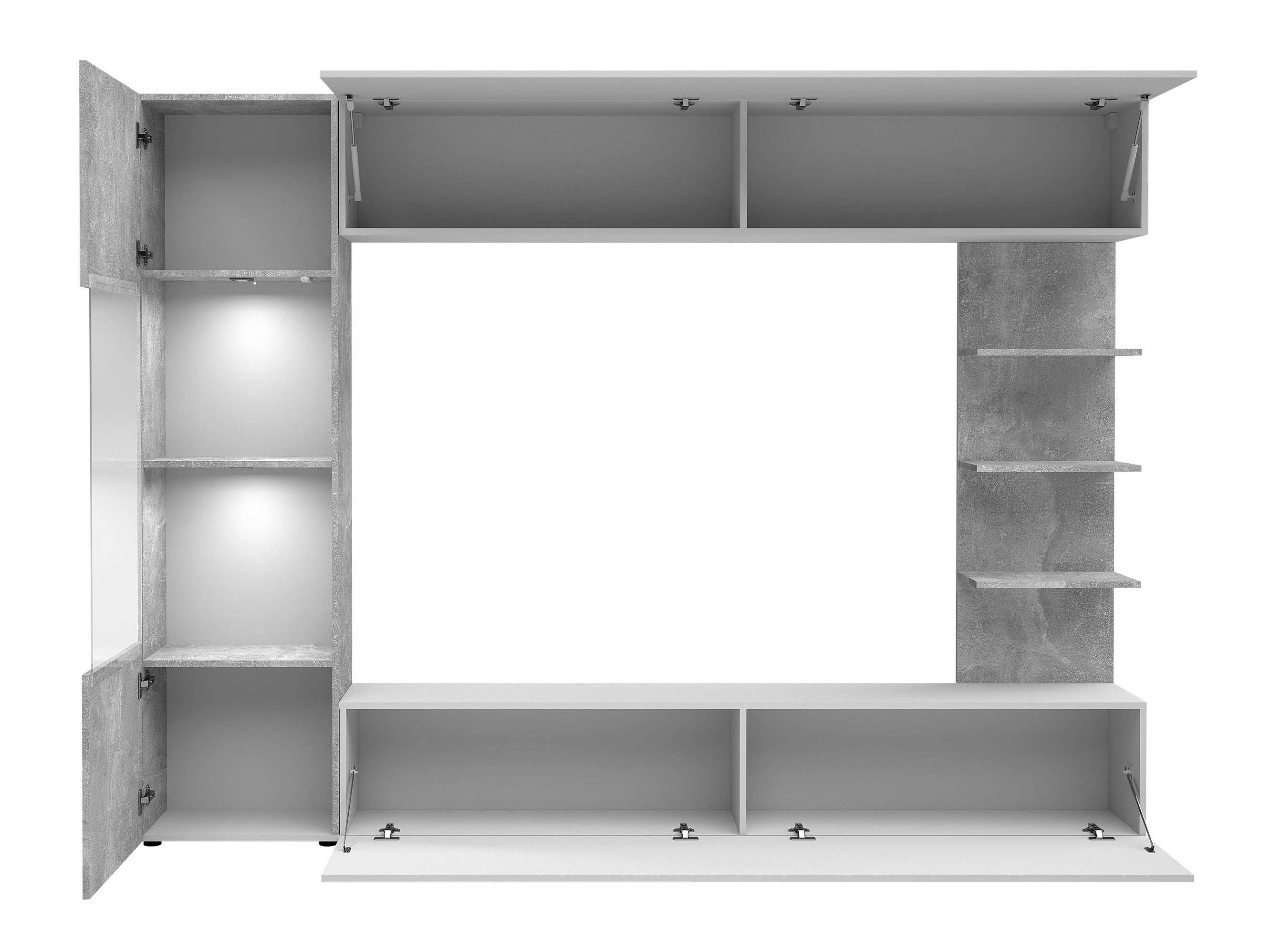 Living room set Comfivo 210 (White + Concrete)