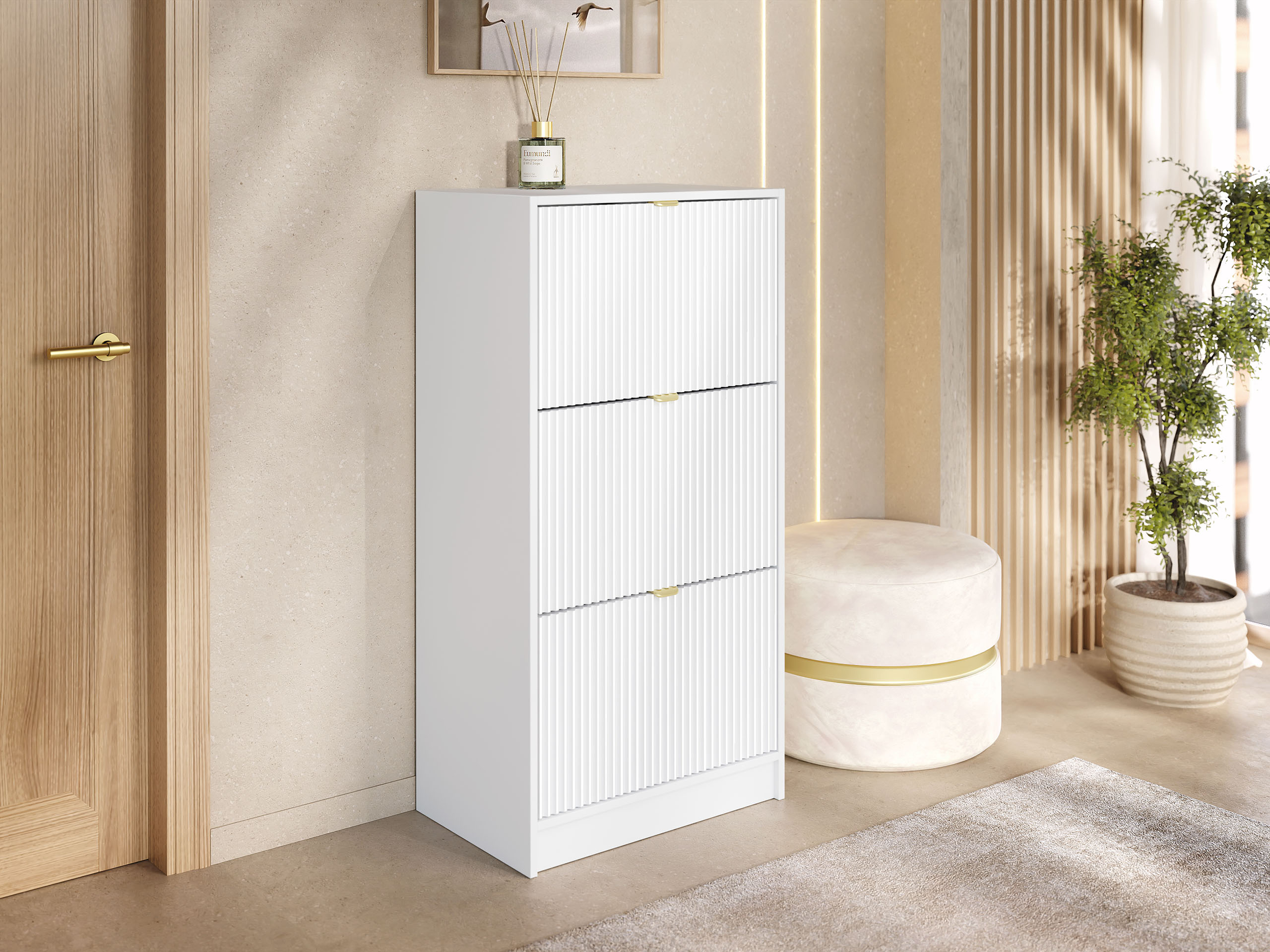 Shoe cabinet Comfivo Larmire 126 (White)