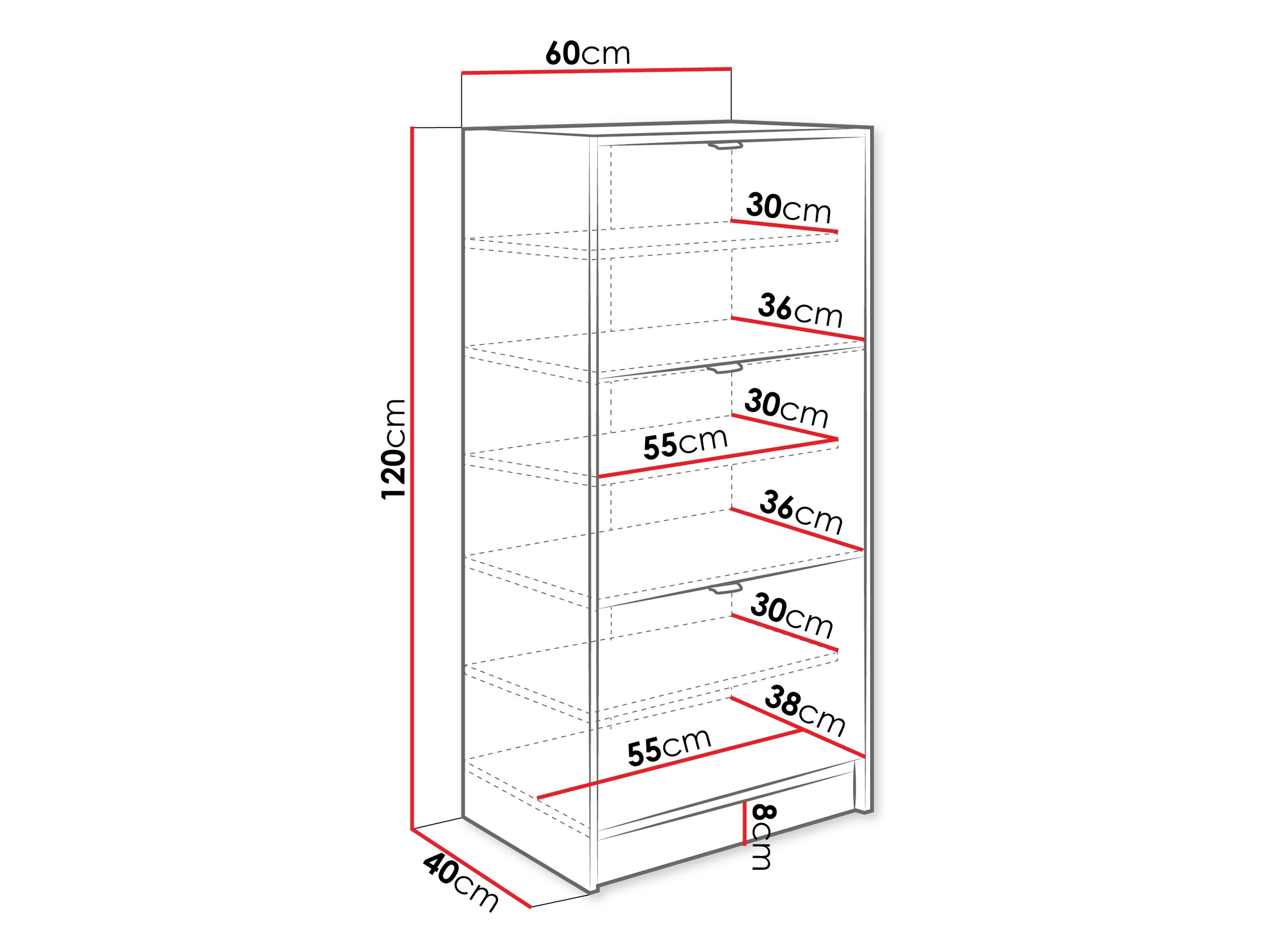 Shoe cabinet Comfivo Larmire 126 (White)