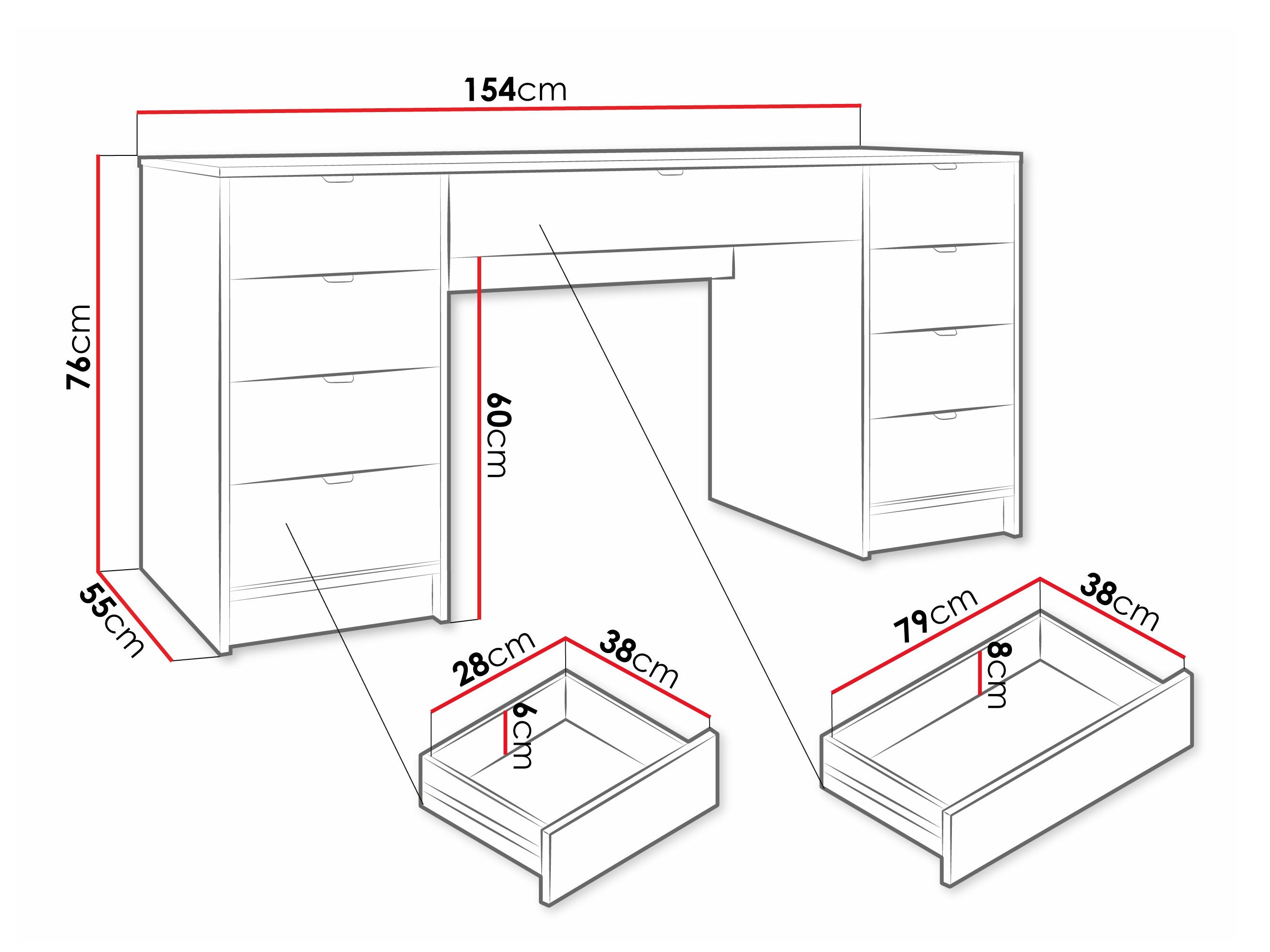 Desk Comfivo Papilio I (White)