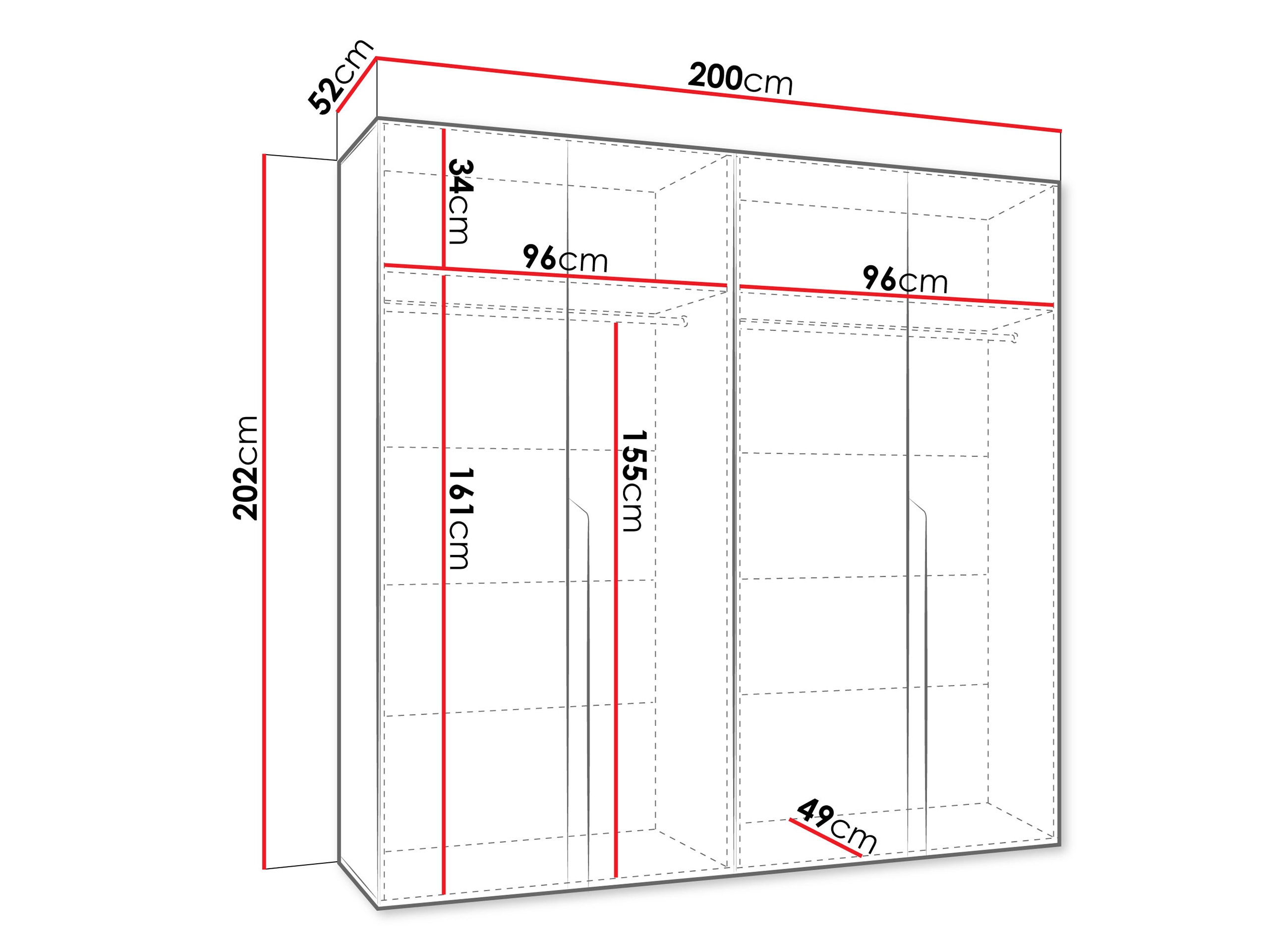 Wardrobe Hartford 581 (White)