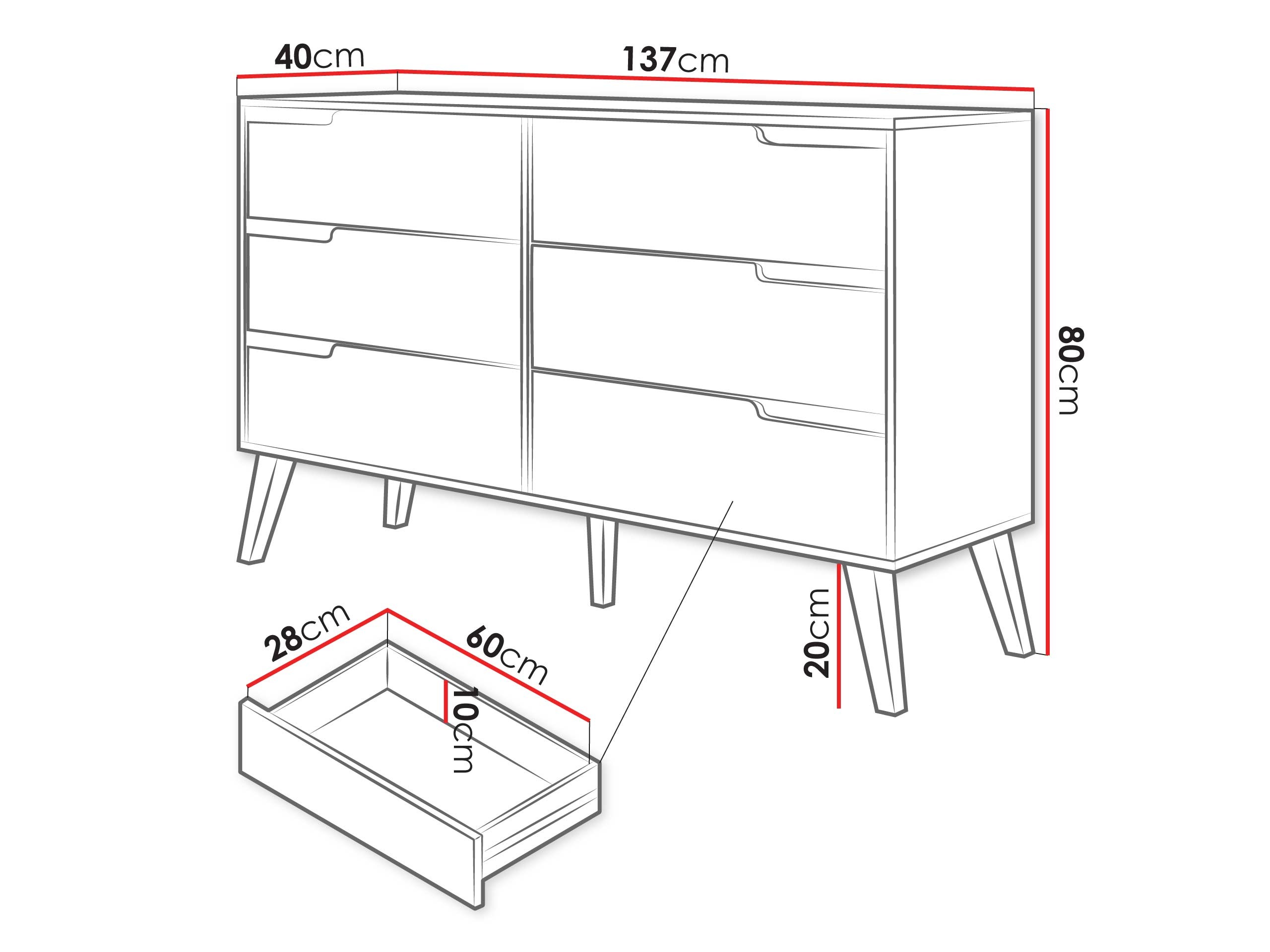 Chest of drawers Elbtive 103 (Cashmere)