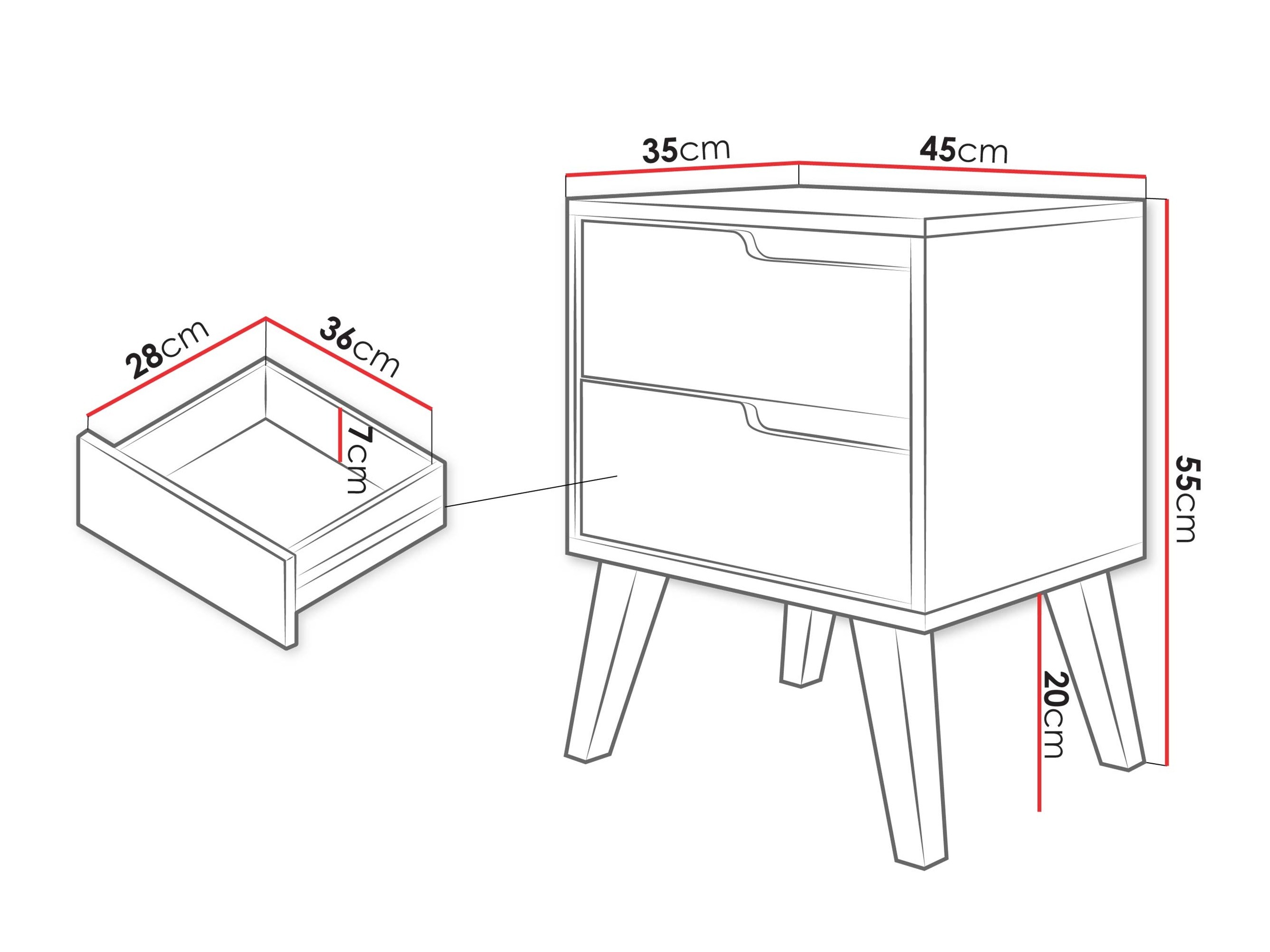 Bedside table Otis (Cashmere)