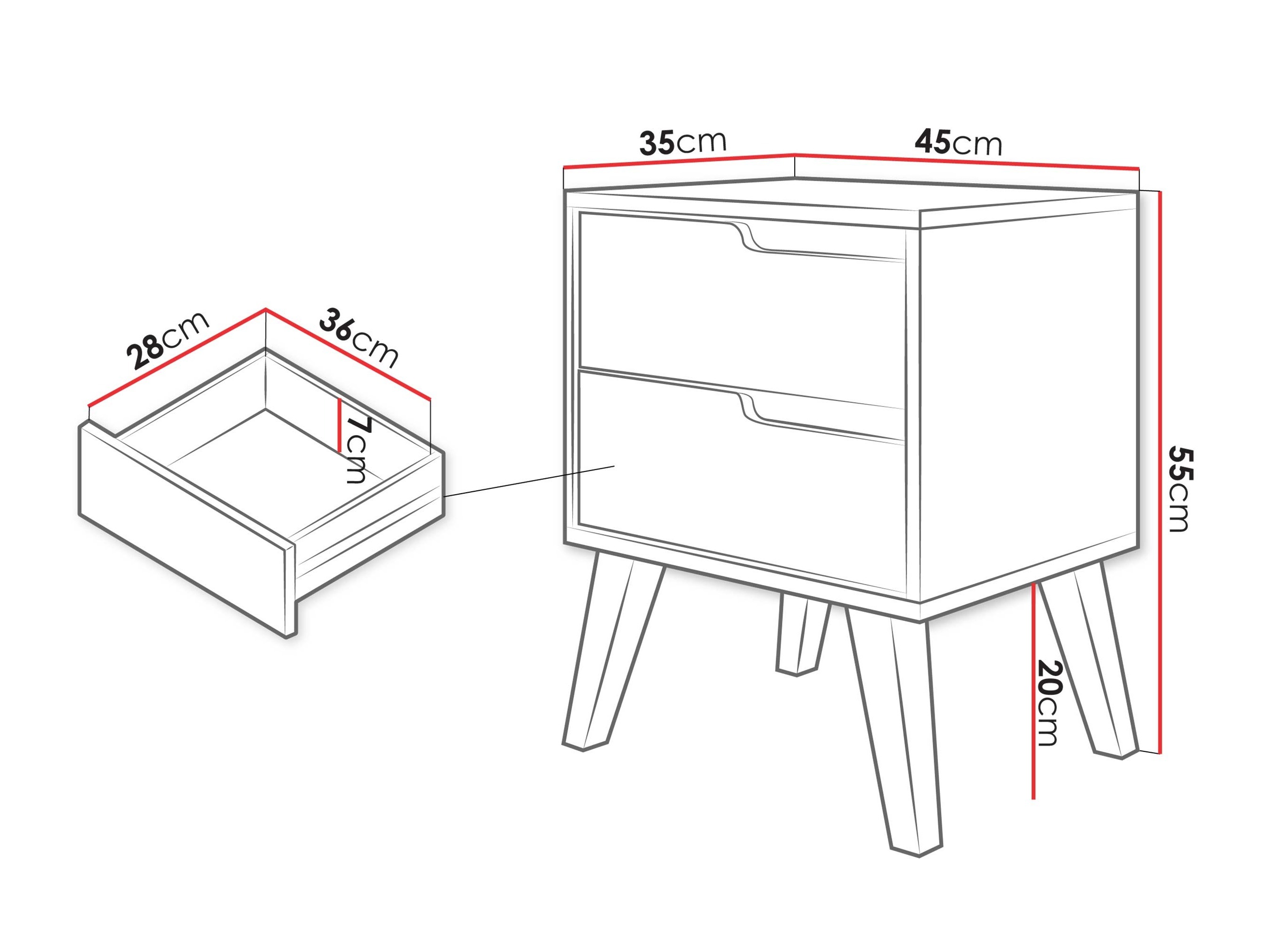 Bedside table Otis (Walnut)