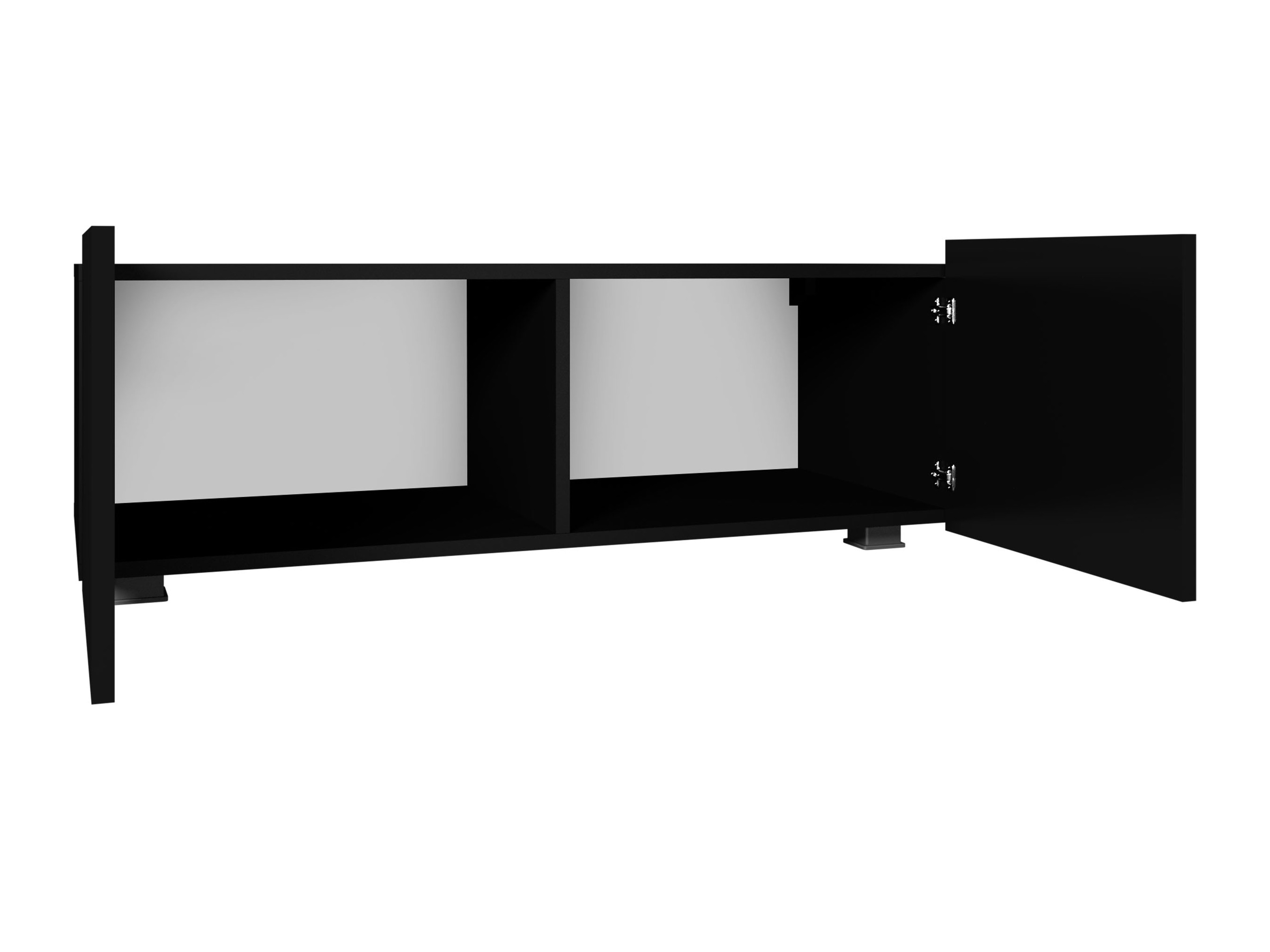 TV stand Remus I (Black + Glossy black)