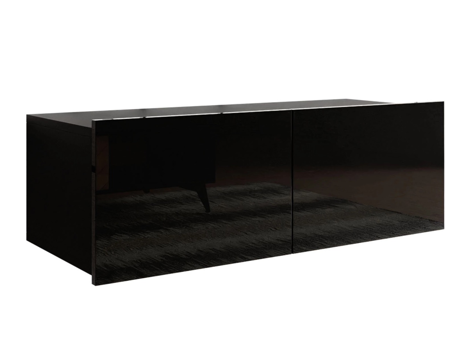 TV stand Tivdalu 104 (Black + Glossy black)