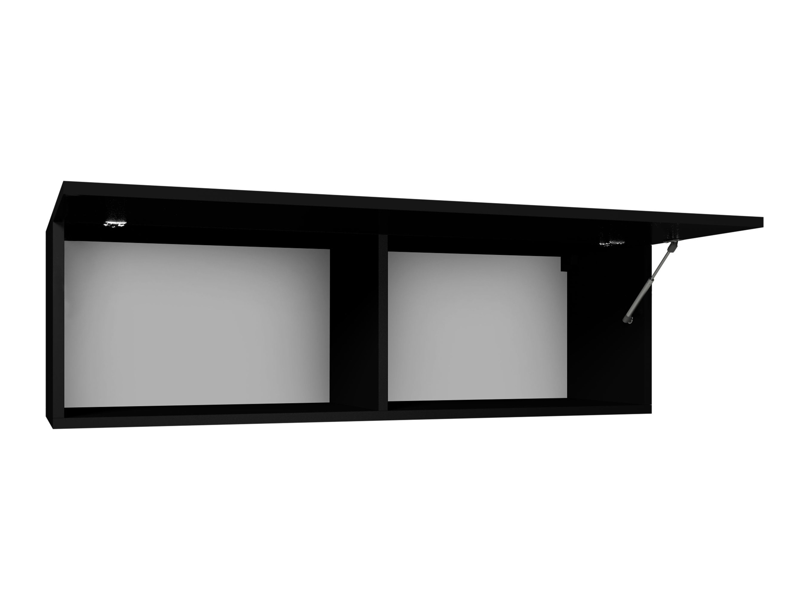 Wall cabinet Remus (Black + Glossy black)