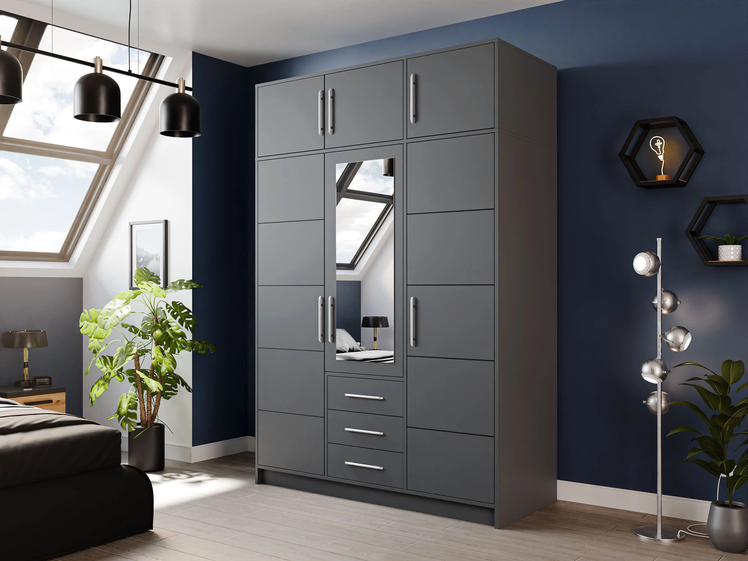 Wardrobe Dortivu IV (Graphite)