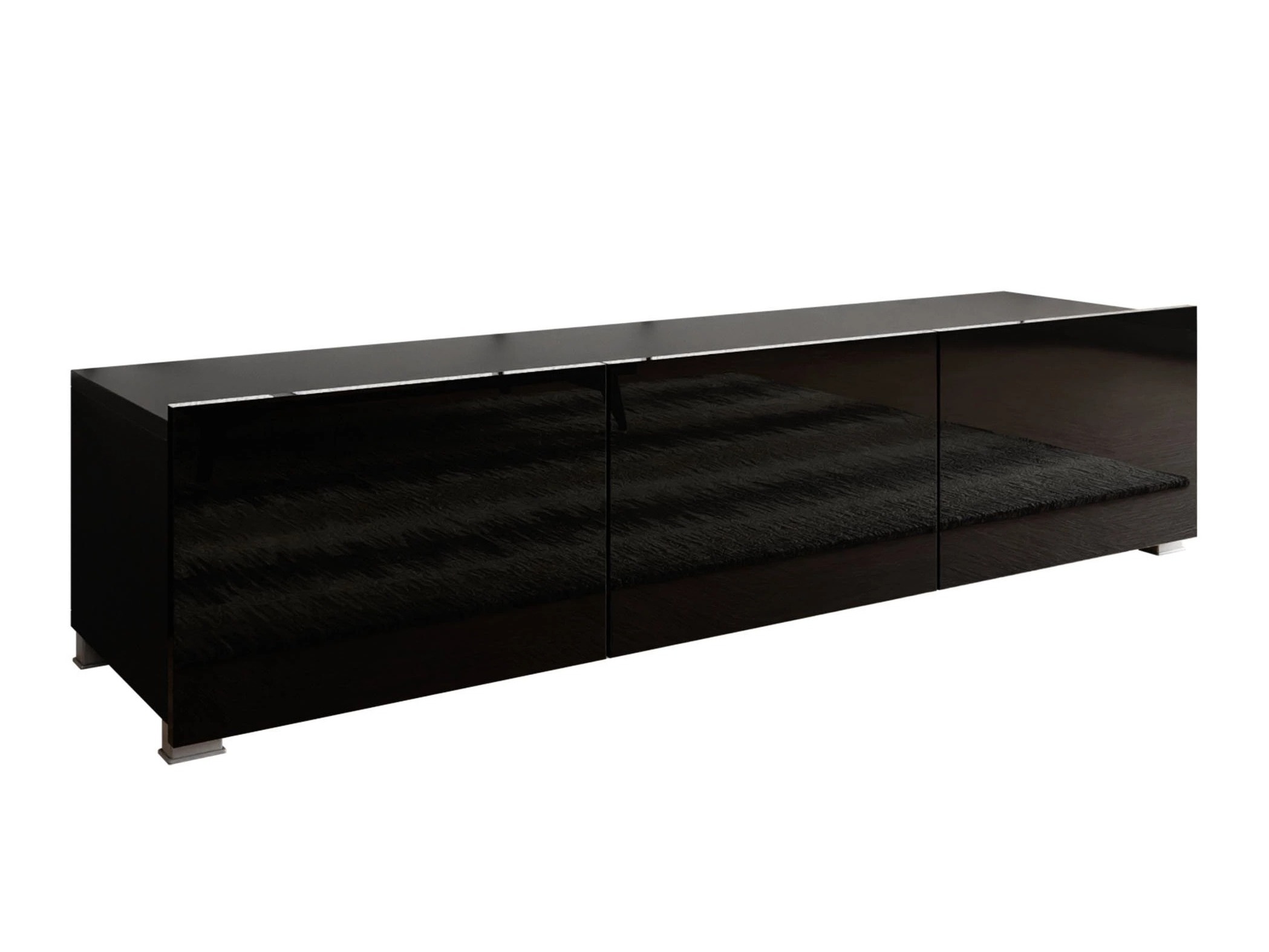 TV stand Remus (Black + Glossy black)