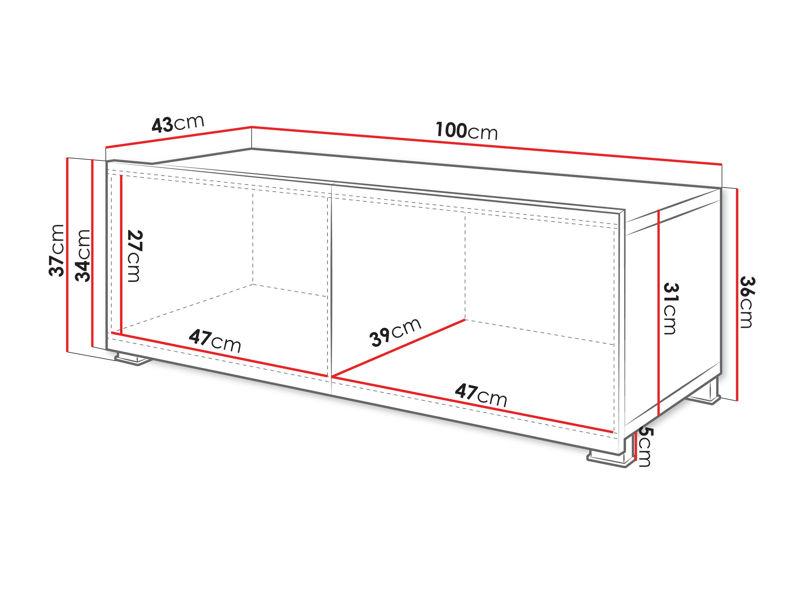 TV stand Remus I (White + Glossy white)