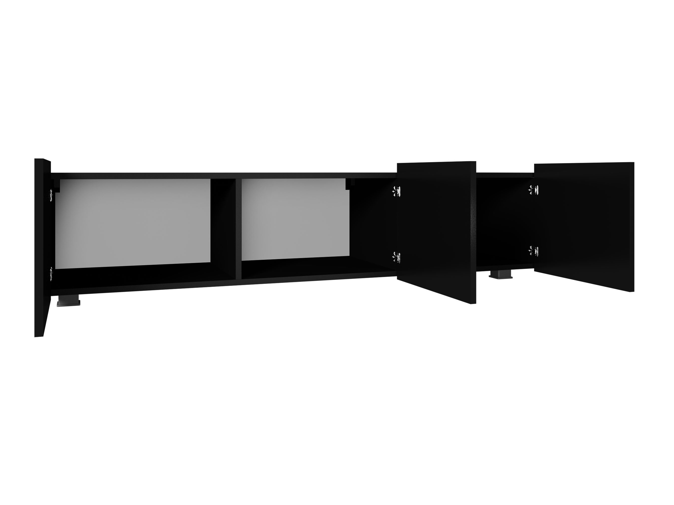 TV stand Tivdalu 103 (Black + Glossy black)