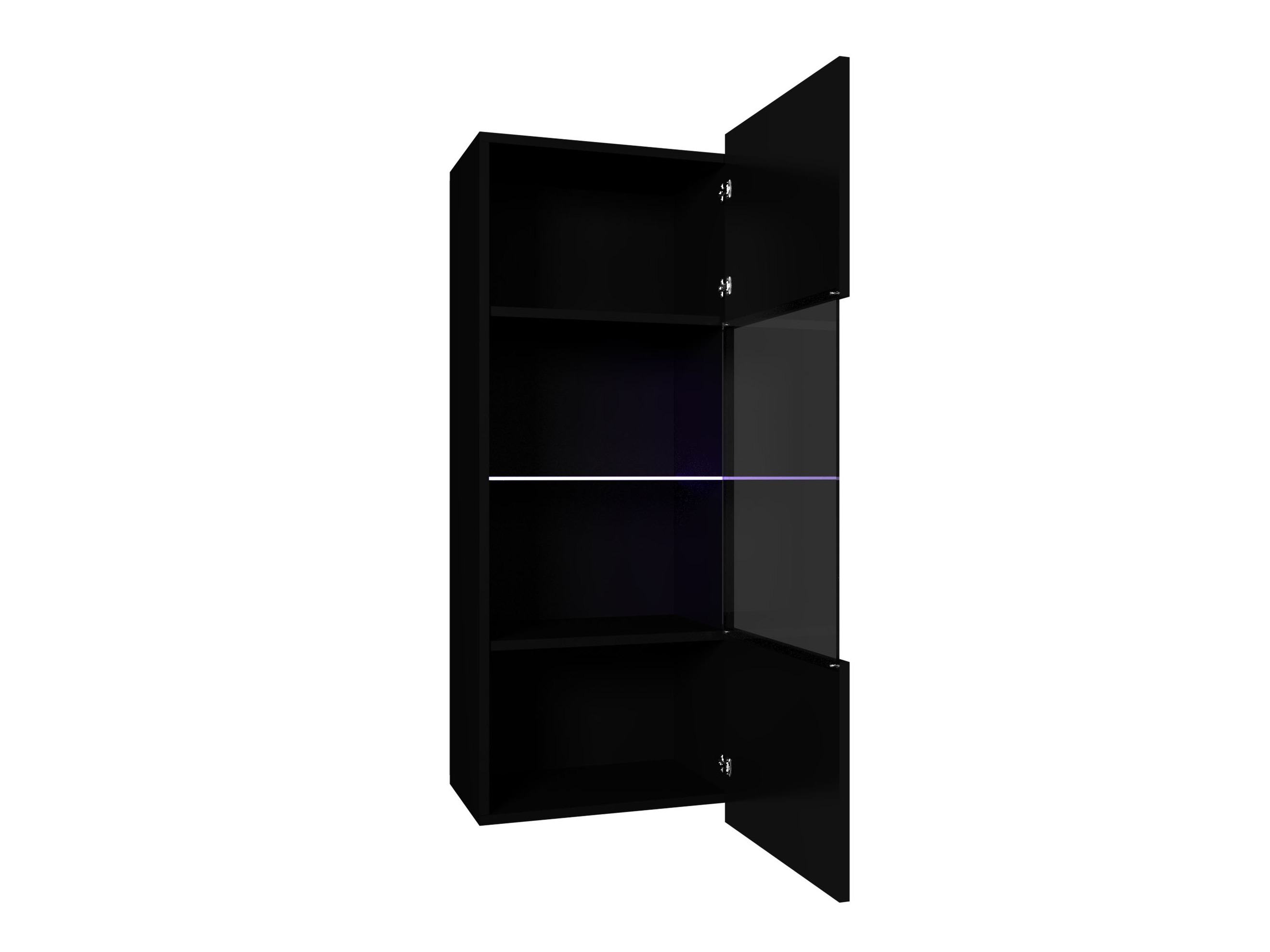 Wall cabinet Remus I (Black + Glossy black)