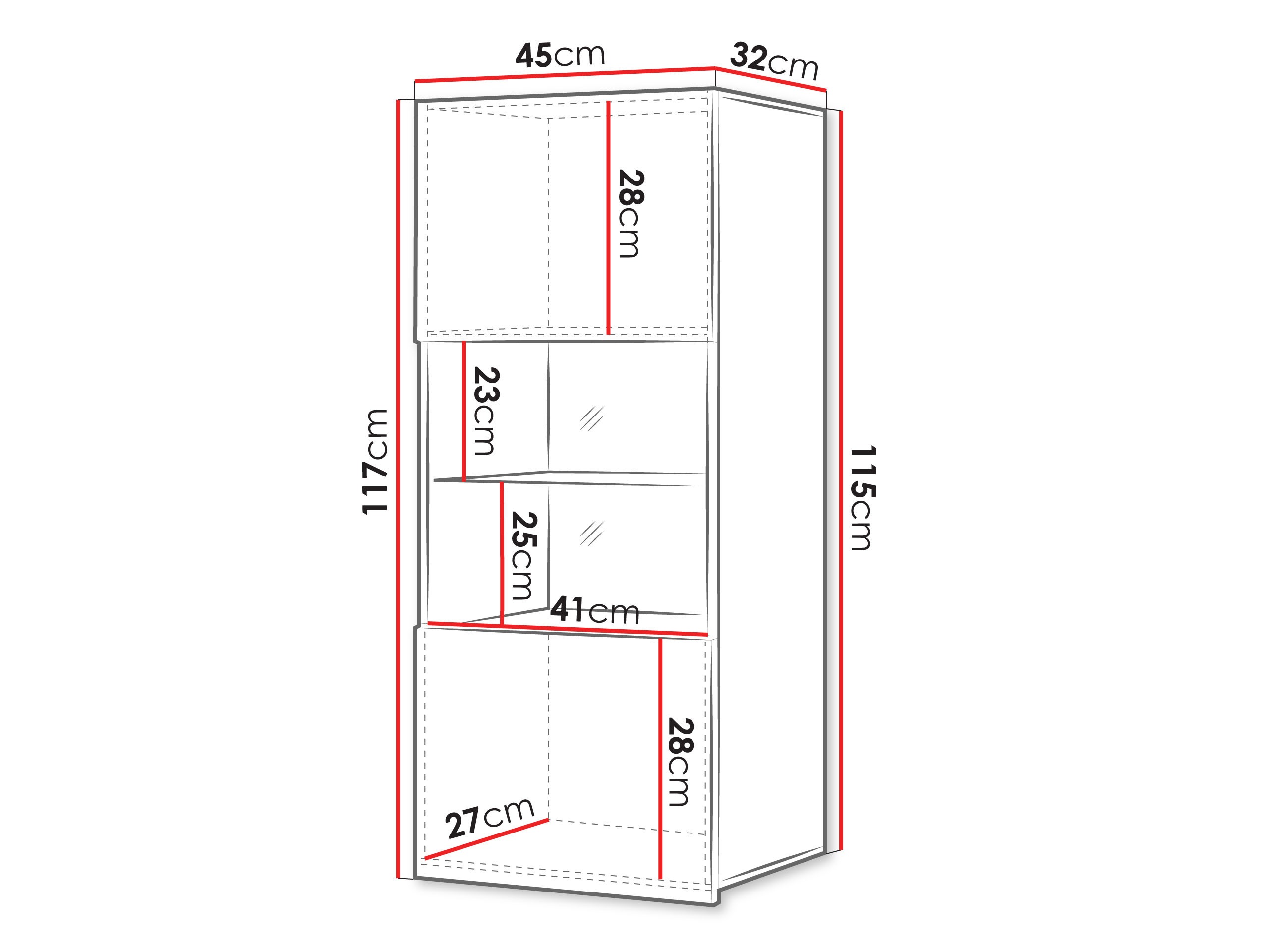 Wall cabinet Remus I (Black + Glossy black)