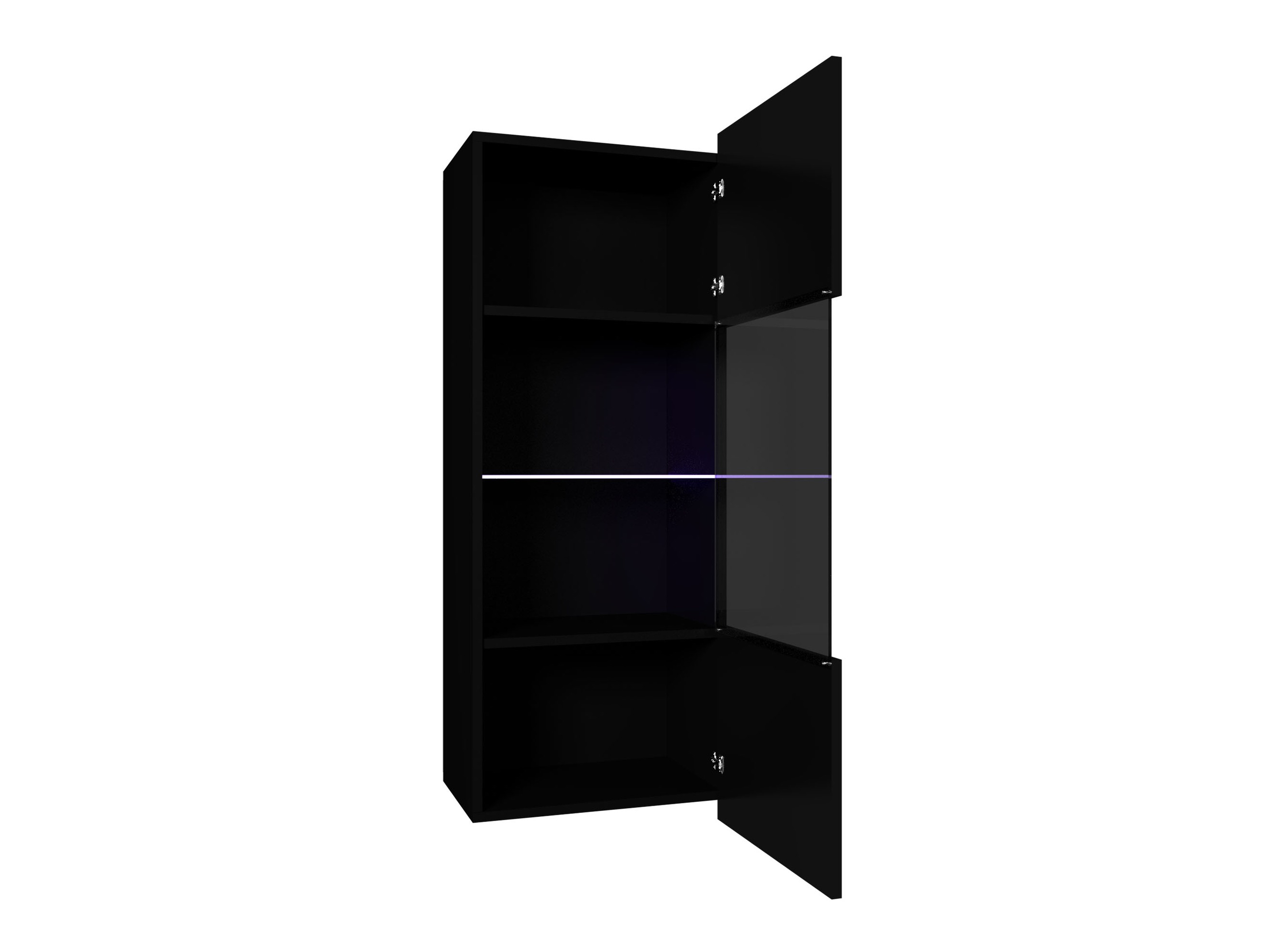 Wall cabinet Remus I (Black + Glossy black)