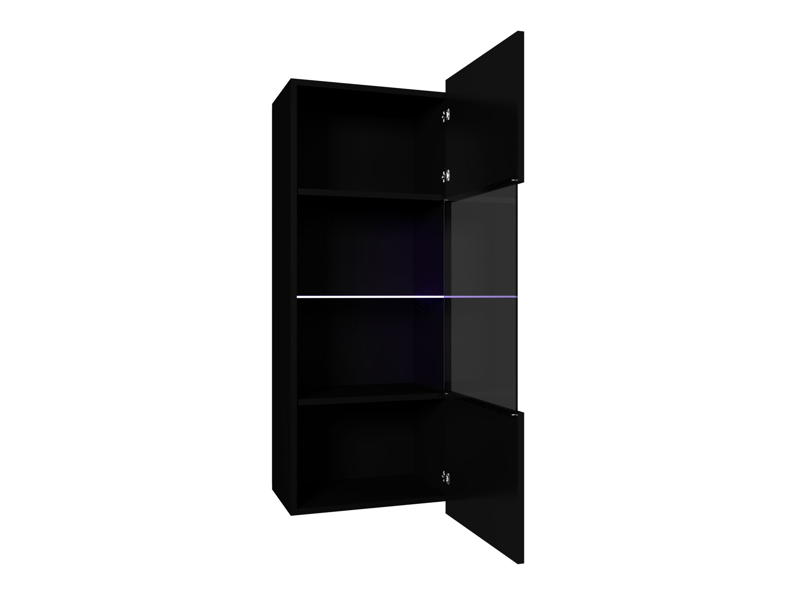 Wall cabinet Remus I (Black + Glossy black)