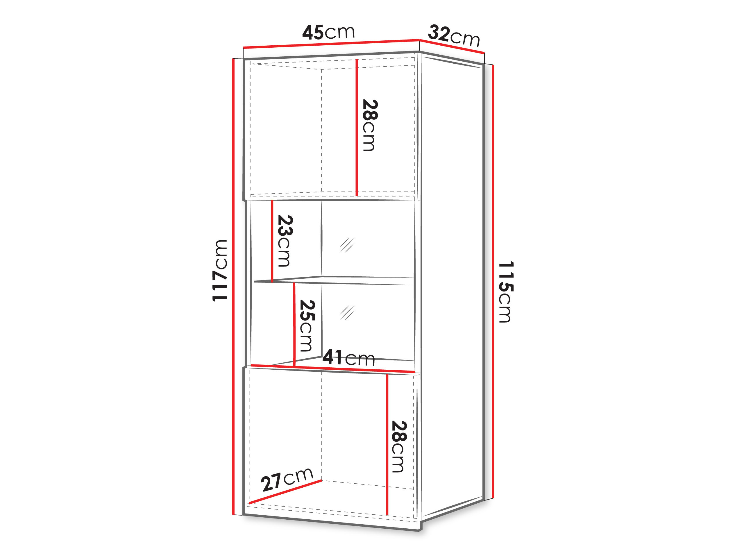 Wall cabinet Remus I (Black + Glossy black)