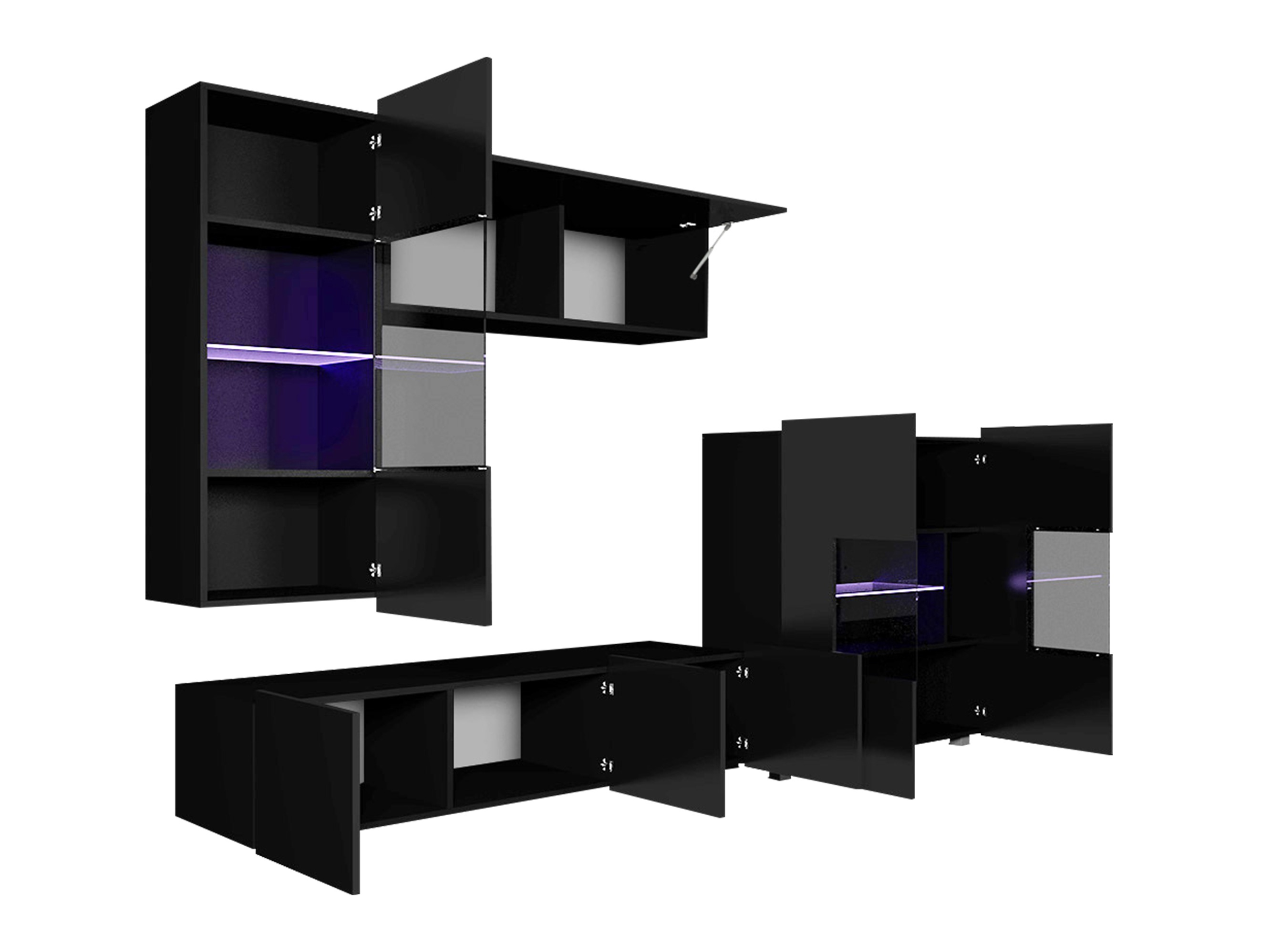 Living room set Remus III (Golden oak + White + Glossy white)