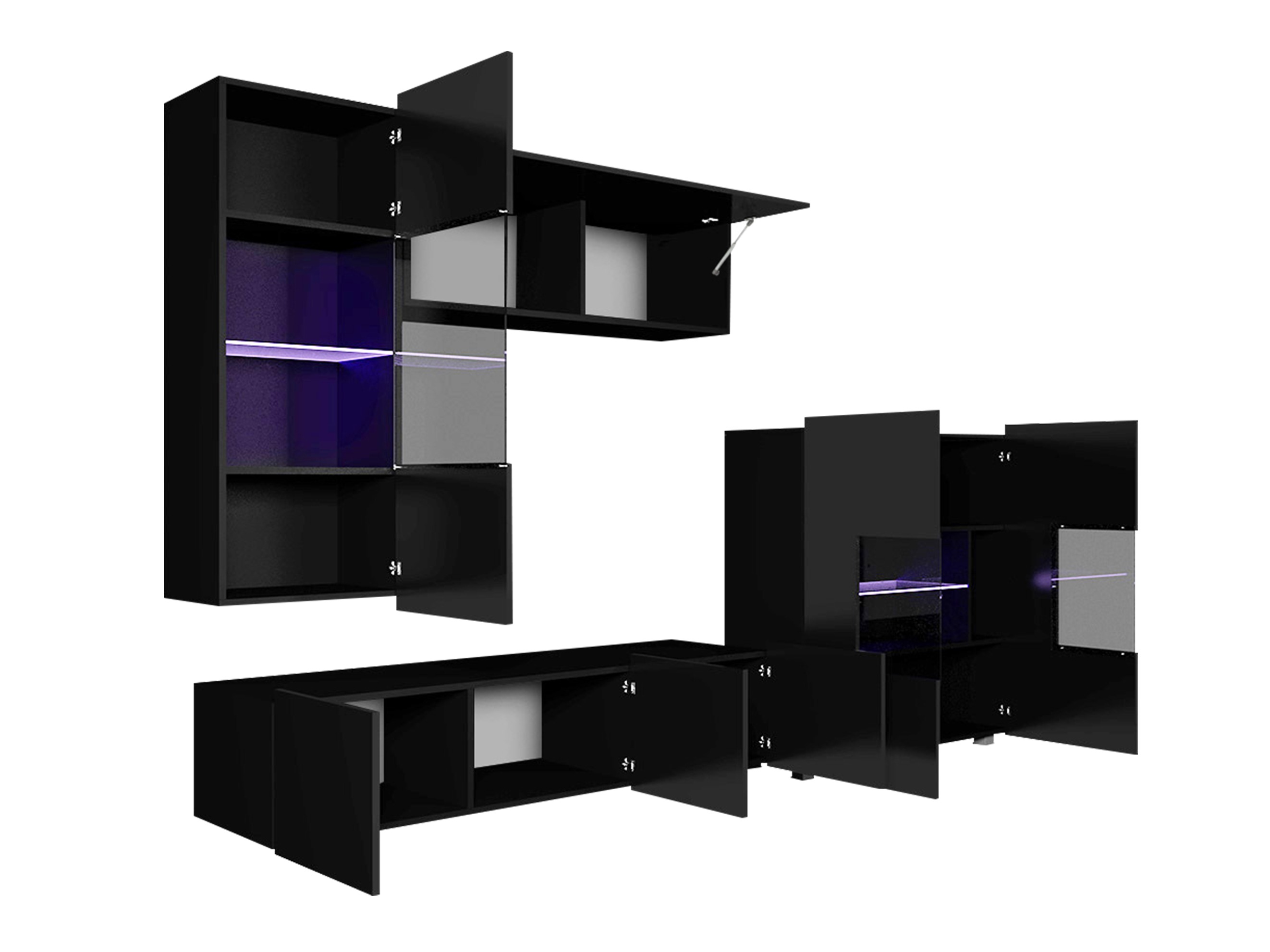 Living room set Remus III (Golden oak + White + Glossy white)