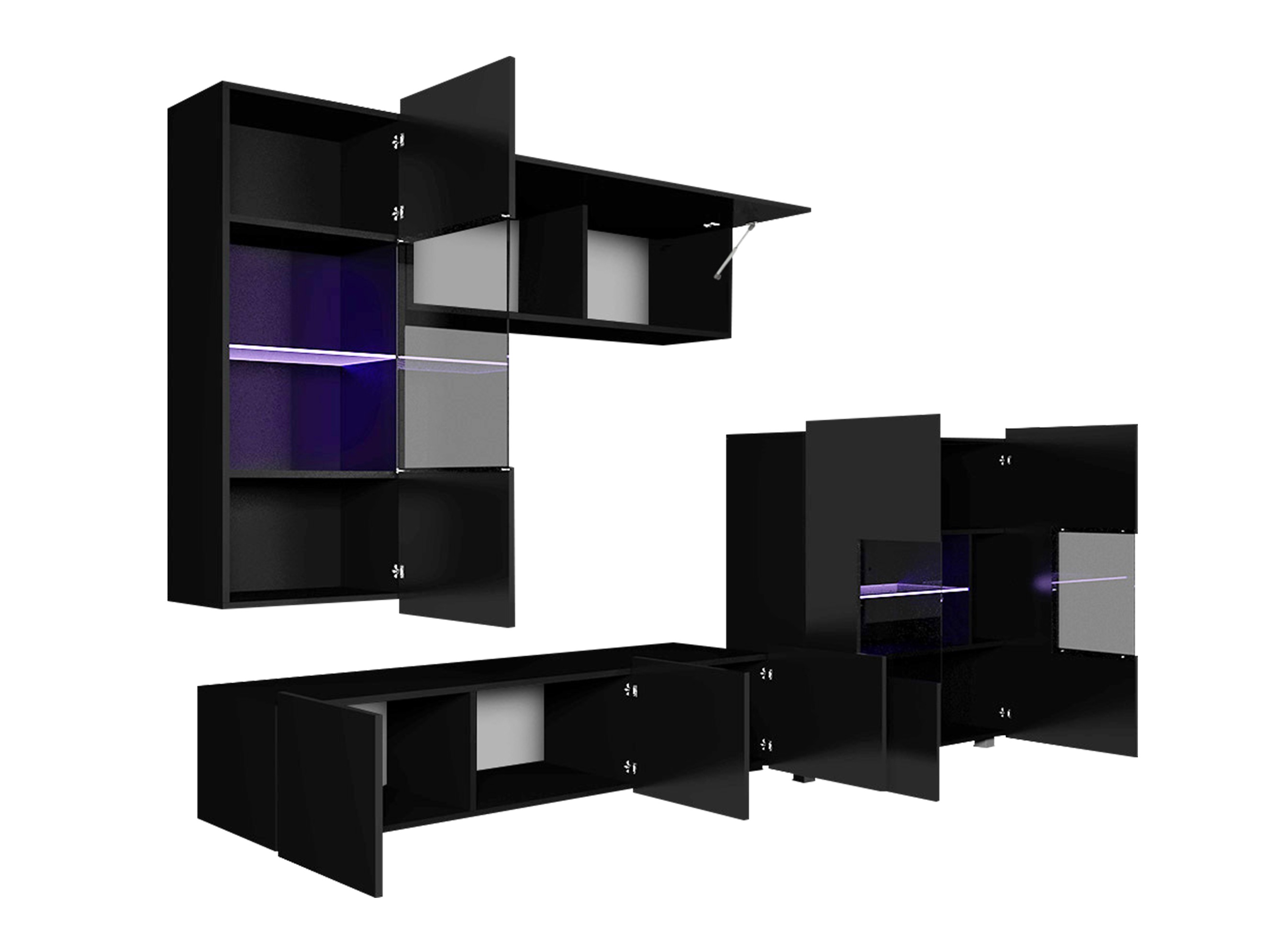 Living room set Remus III (White + Glossy white)