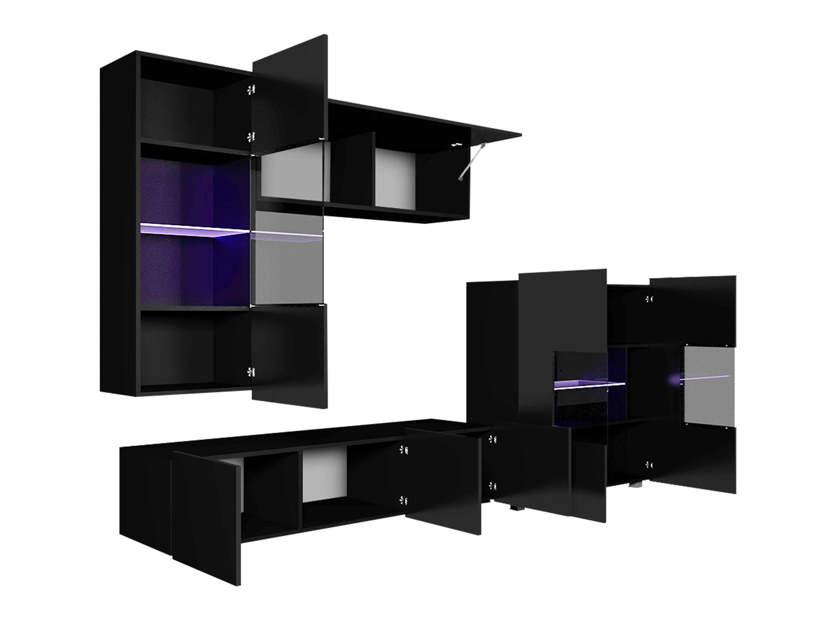 Living room set Remus III (White + Glossy white)