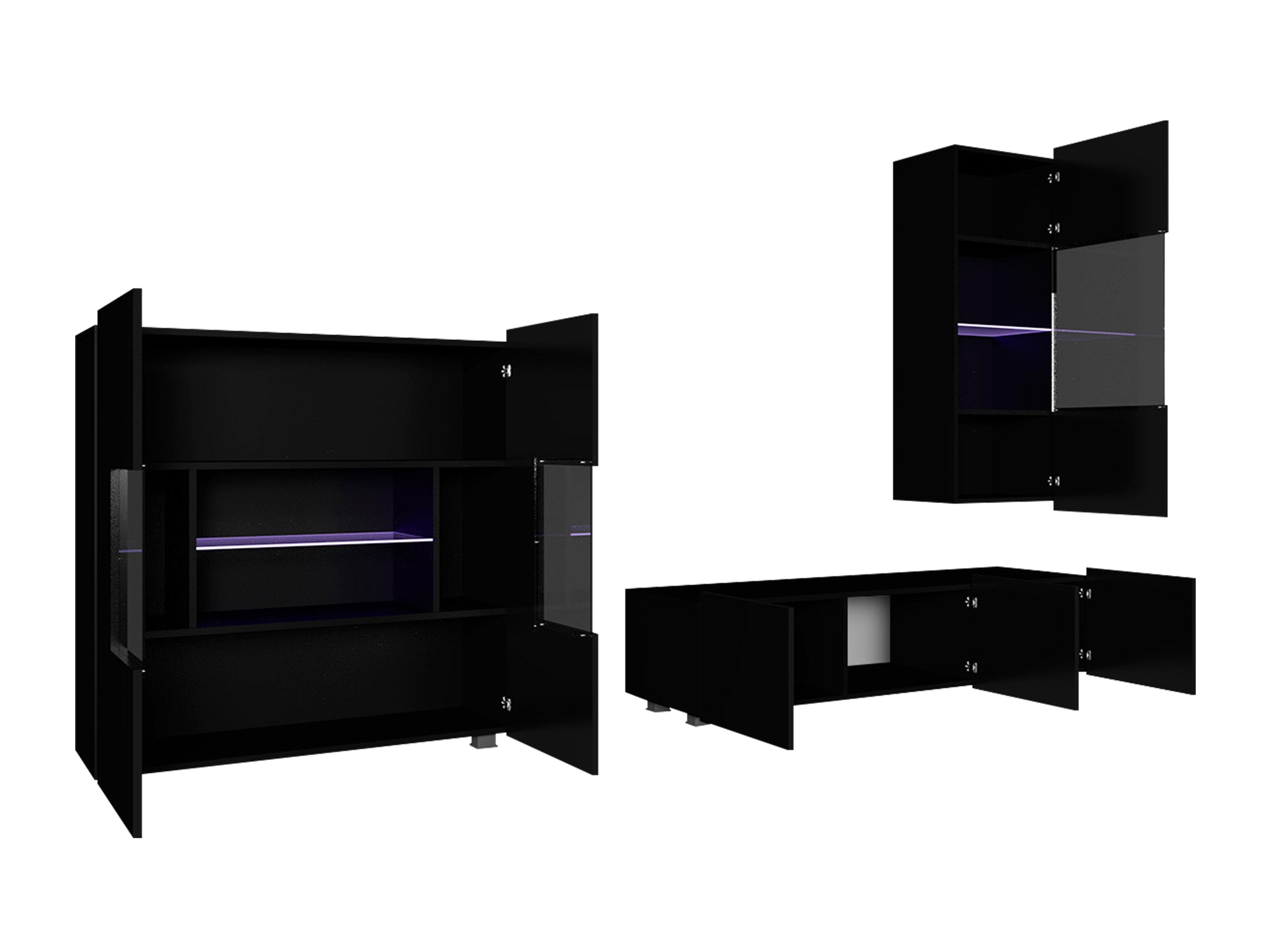 Living room set Remus VII (Golden oak + White + Glossy white)