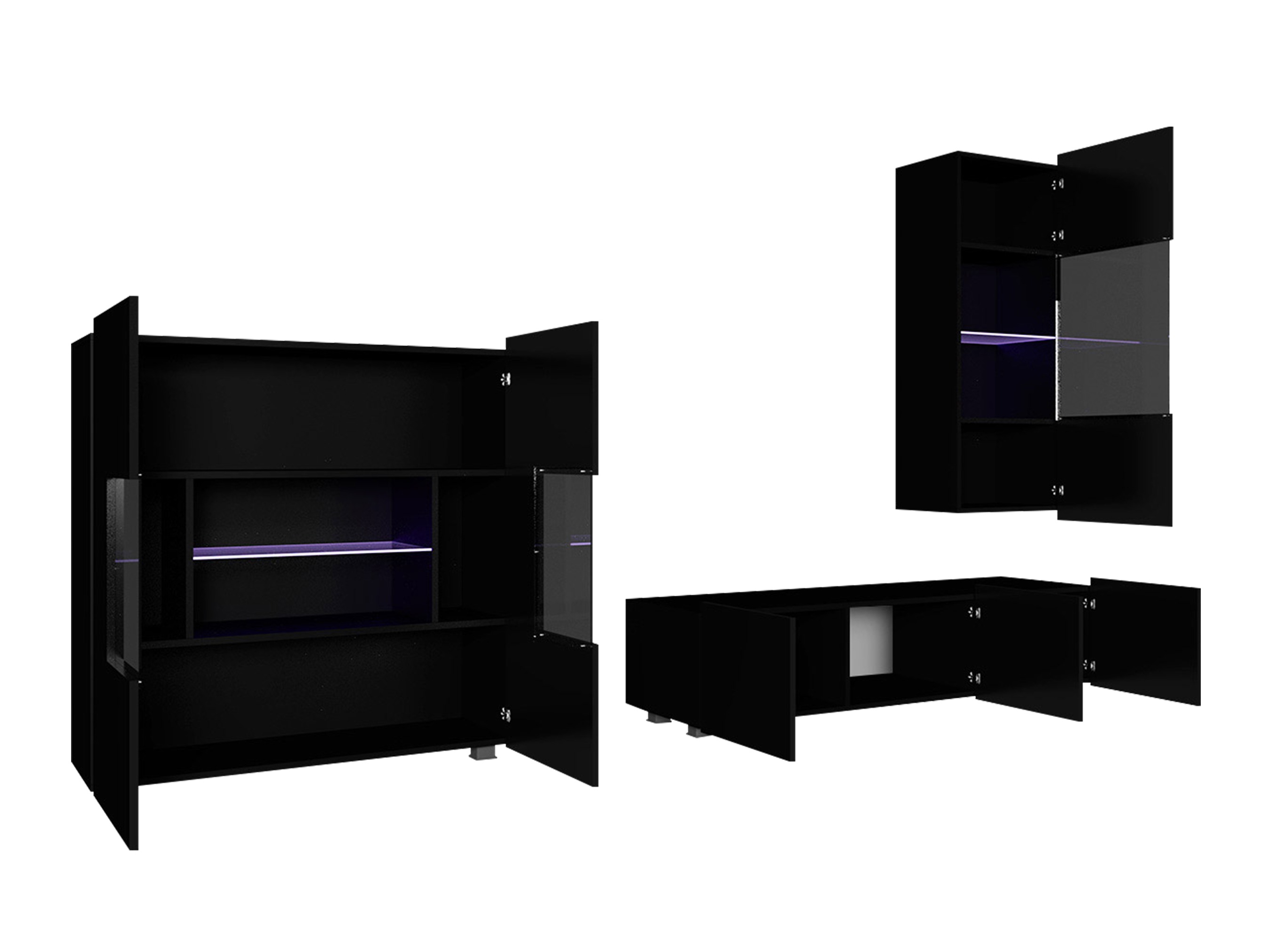 Living room set Remus VII (Golden oak + White + Glossy white)