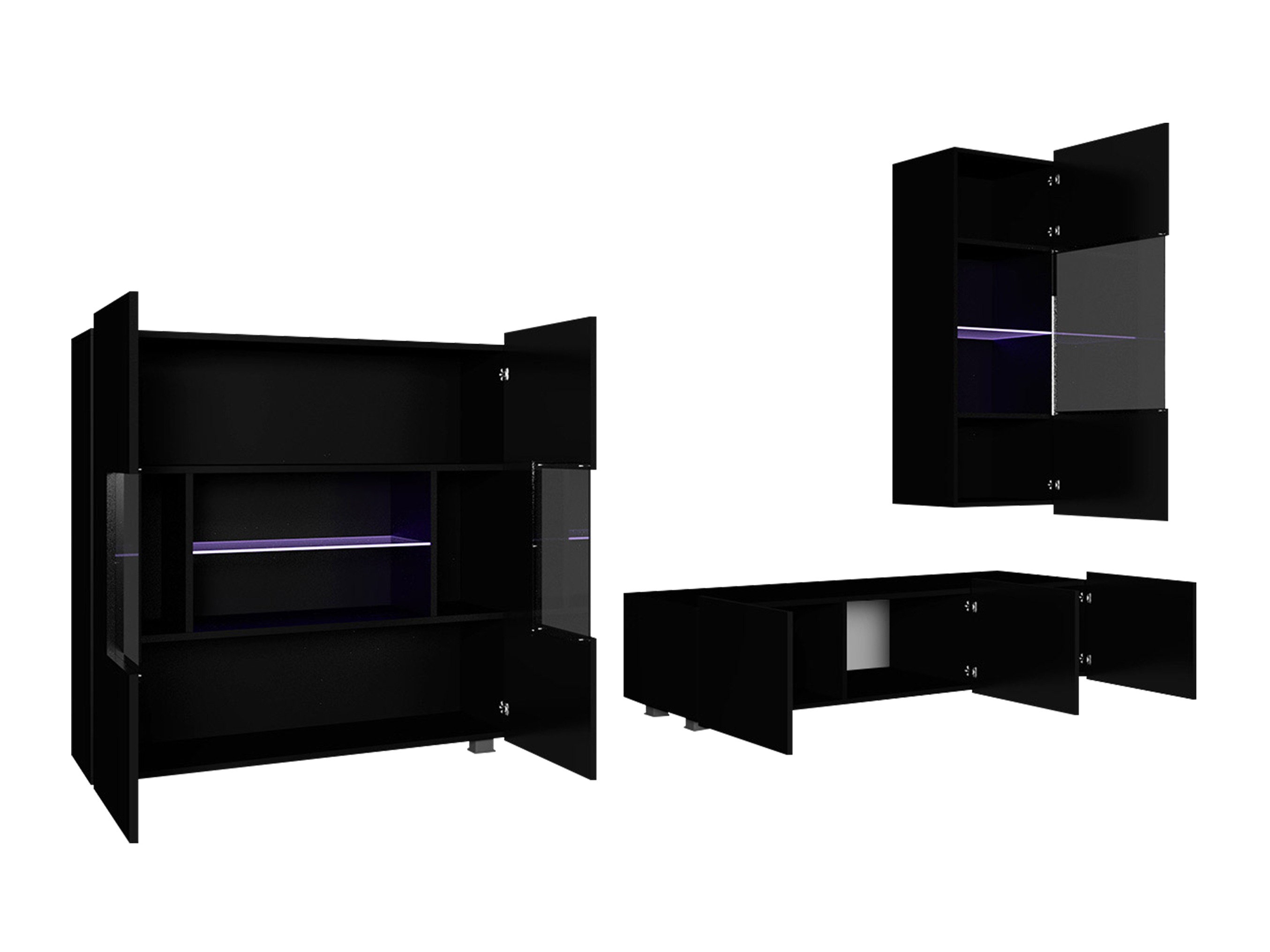 Living room set Remus VII (Golden oak + White + Glossy white)