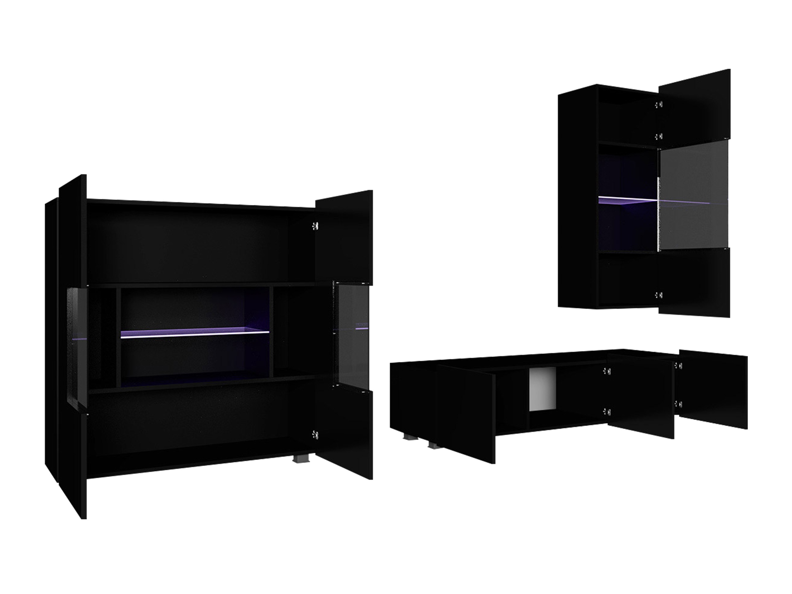 Living room set Remus VII (White + Glossy white)